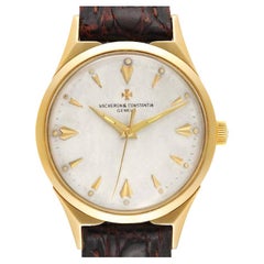 Vacheron Constantin 18k Yellow Gold Silver Dial Vintage Mens Watch
