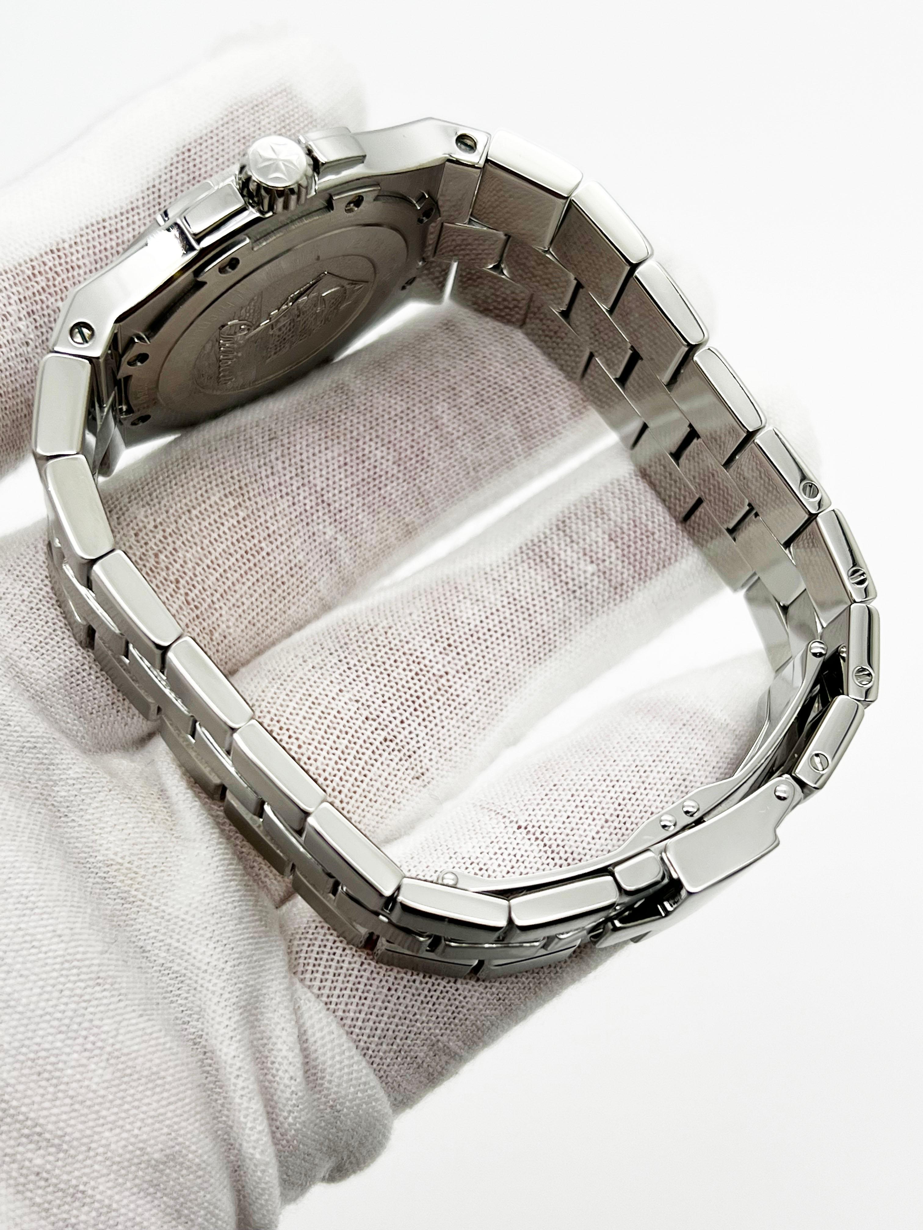 Vacheron Constantin 42042 / 423A Übersee-Schachtelpapier aus Edelstahl mit blauem Zifferblatt 1