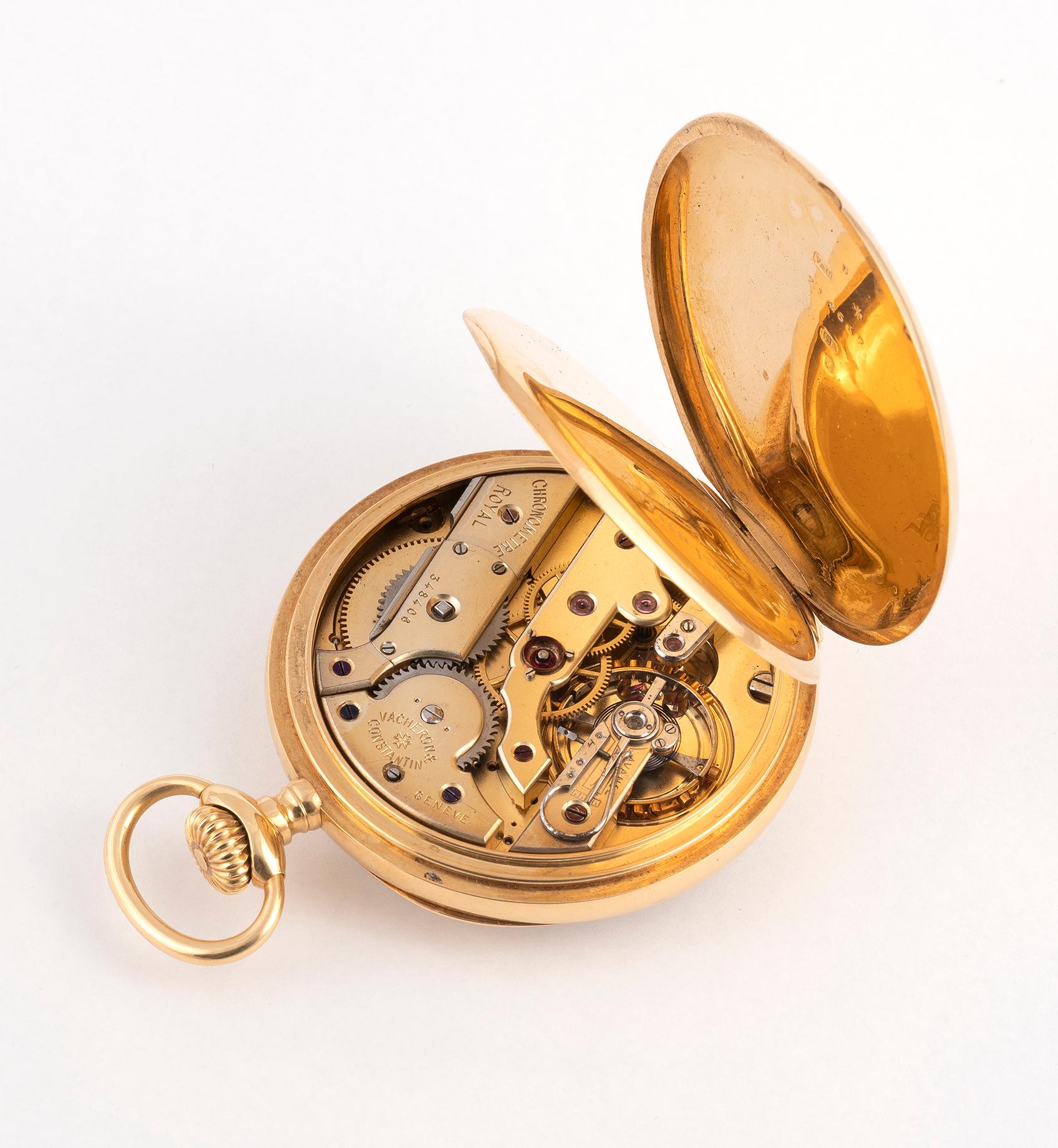 Art Nouveau Vacheron Constantin, a Fine and Large Yellow Gold Open Face Keyless Pocket Watch