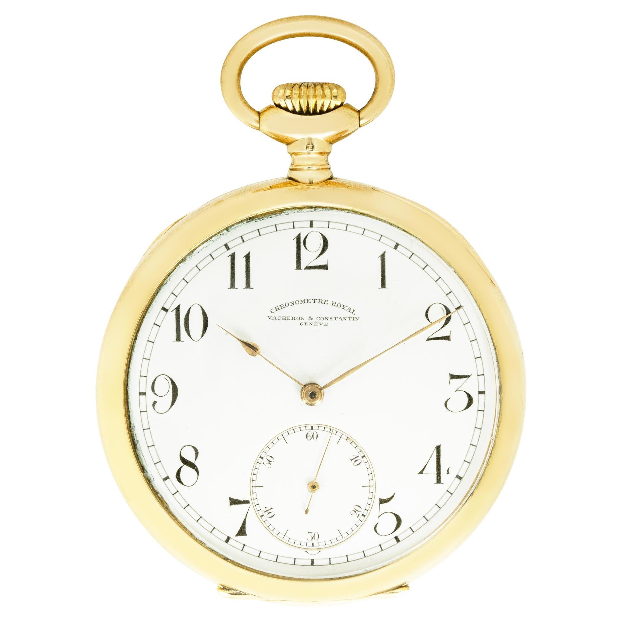 Vacheron 
Constantin. A Gold Chronometre Royal Pocket Watch B&P C1910 For Sale