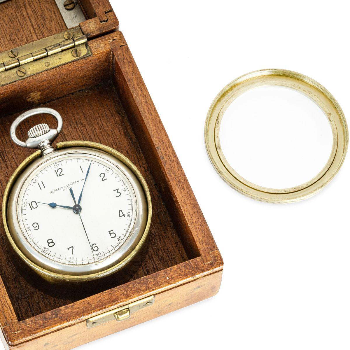 Vacheron & Constantin. A Rare Military Silver Deck Pocket Watch C1940s For Sale 6