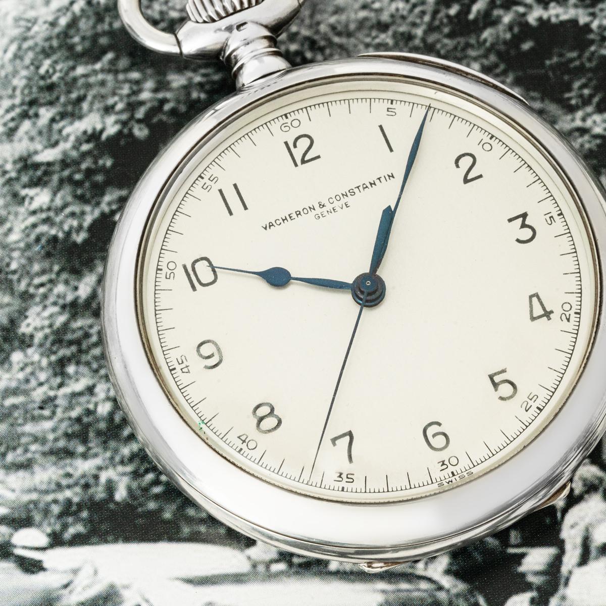 Vacheron & Constantin. A Silver Deck Watch Retailed by Asprey C1940 For Sale 7