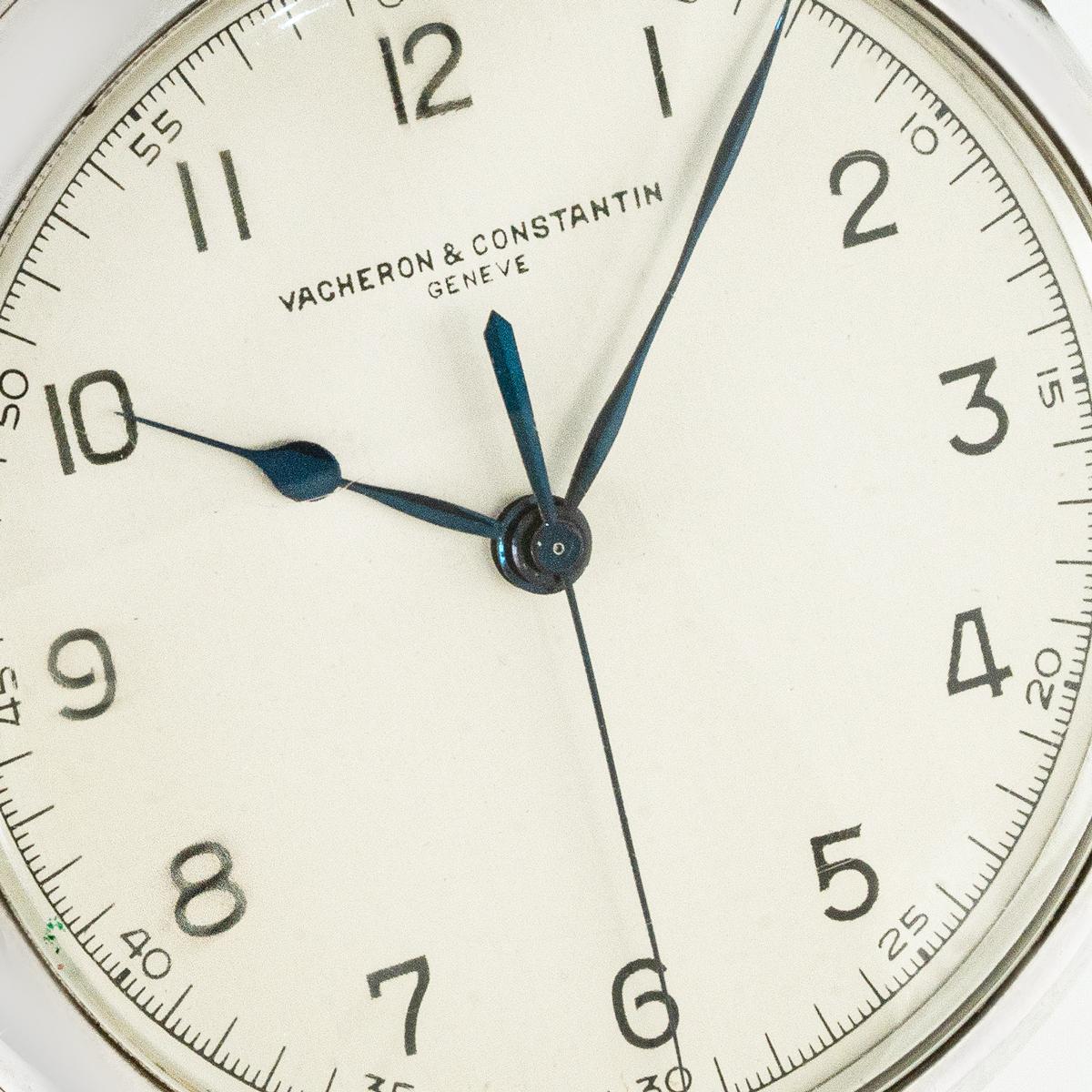 Vacheron & Constantin. A Silver Deck Watch Retailed by Asprey C1940 In Excellent Condition For Sale In London, GB
