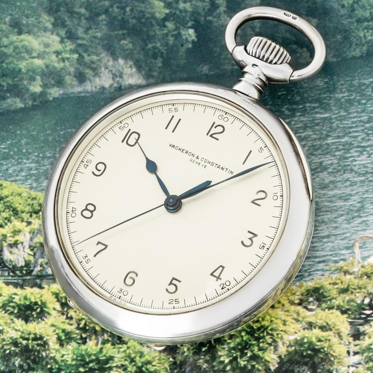 Vacheron & Constantin. A Silver Deck Watch Retailed by Asprey C1940 For Sale 5