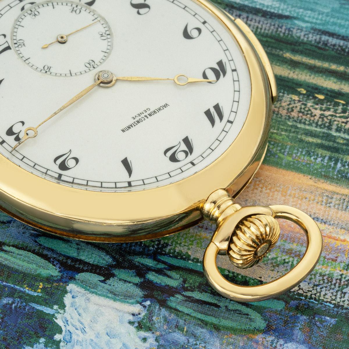 Vacheron Constantin. A Yellow Gold Keyless Lever Open Face Minute Repeater Pocket watch C1930.

Dial: The white enamel dial signed Vacheron Constantin Geneve with Breguet numerals minute outer track and subsidiary seconds dial at six o'clock. The