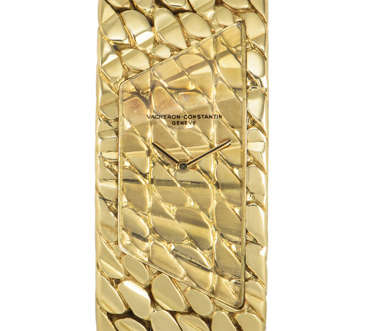 An 18k Yellow Gold Asymmetric​ Aton Vintage Ladies Wristwatch, champagne integrated dial, a fixed 18k yellow gold bezel, an 18k yellow gold bracelet with an 18k yellow gold jewellery style clasp, plastic glass, quartz movement, in excellent