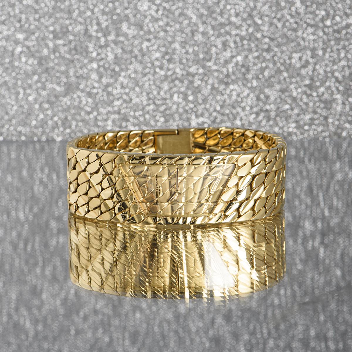 Women's Vacheron Constantin Asymmetric Aton Vintage 18 Karat Yellow Gold Champagne Dial