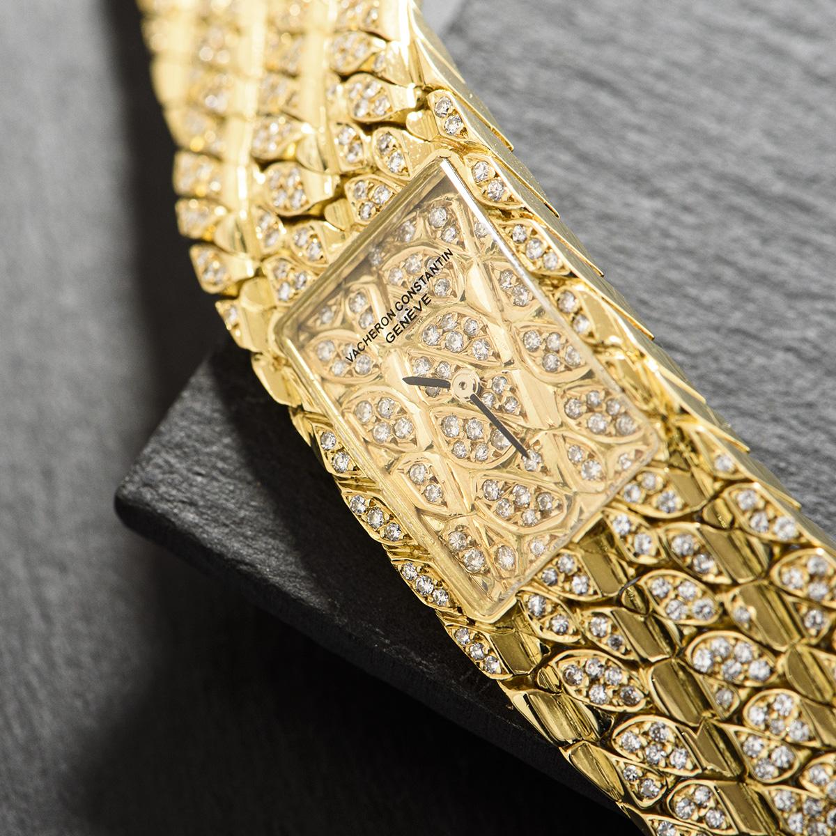 Vacheron Constantin Aton Vintage Yellow Gold Diamond Set For Sale 2