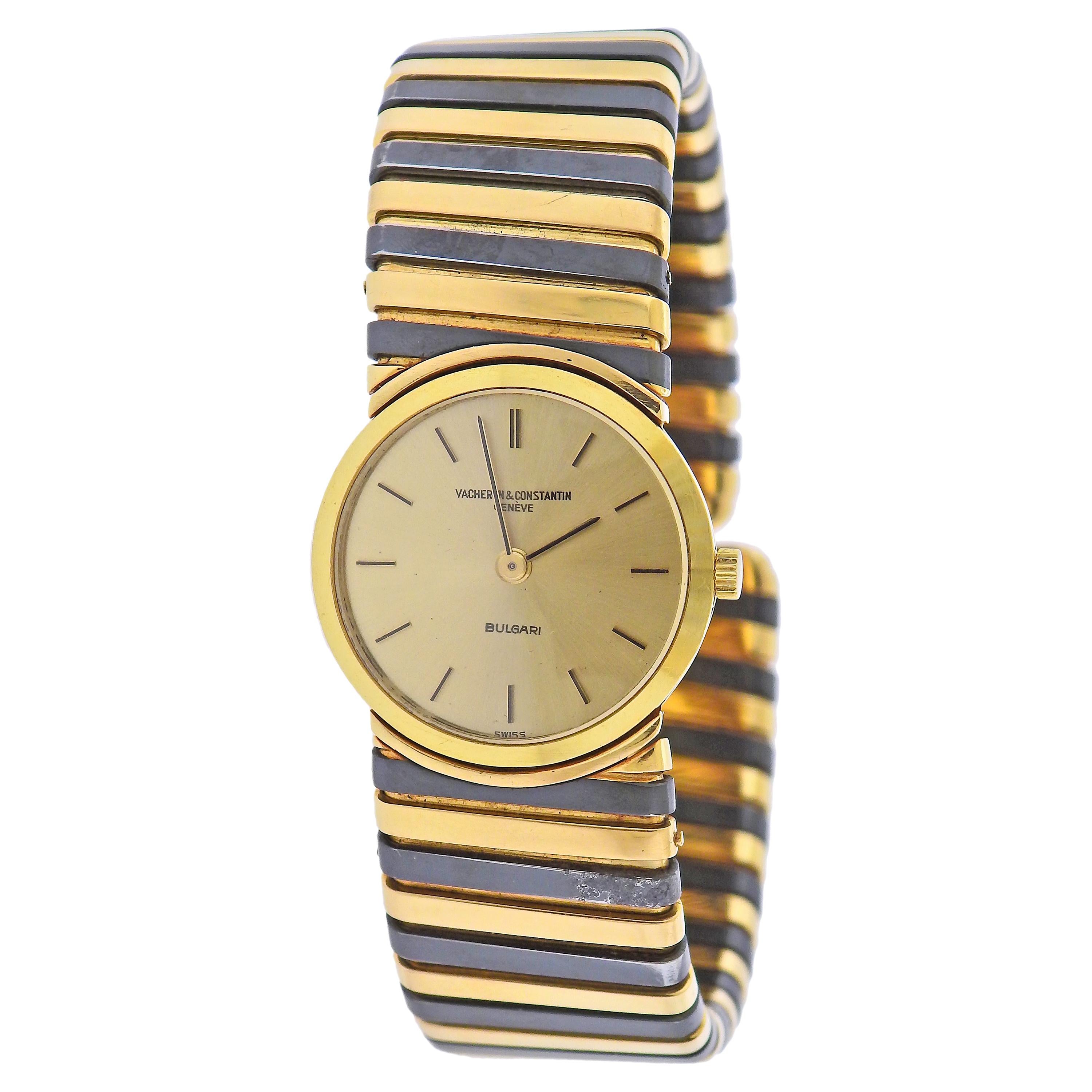 Vacheron Constantin Bulgari Gold Watch Bracelet For Sale