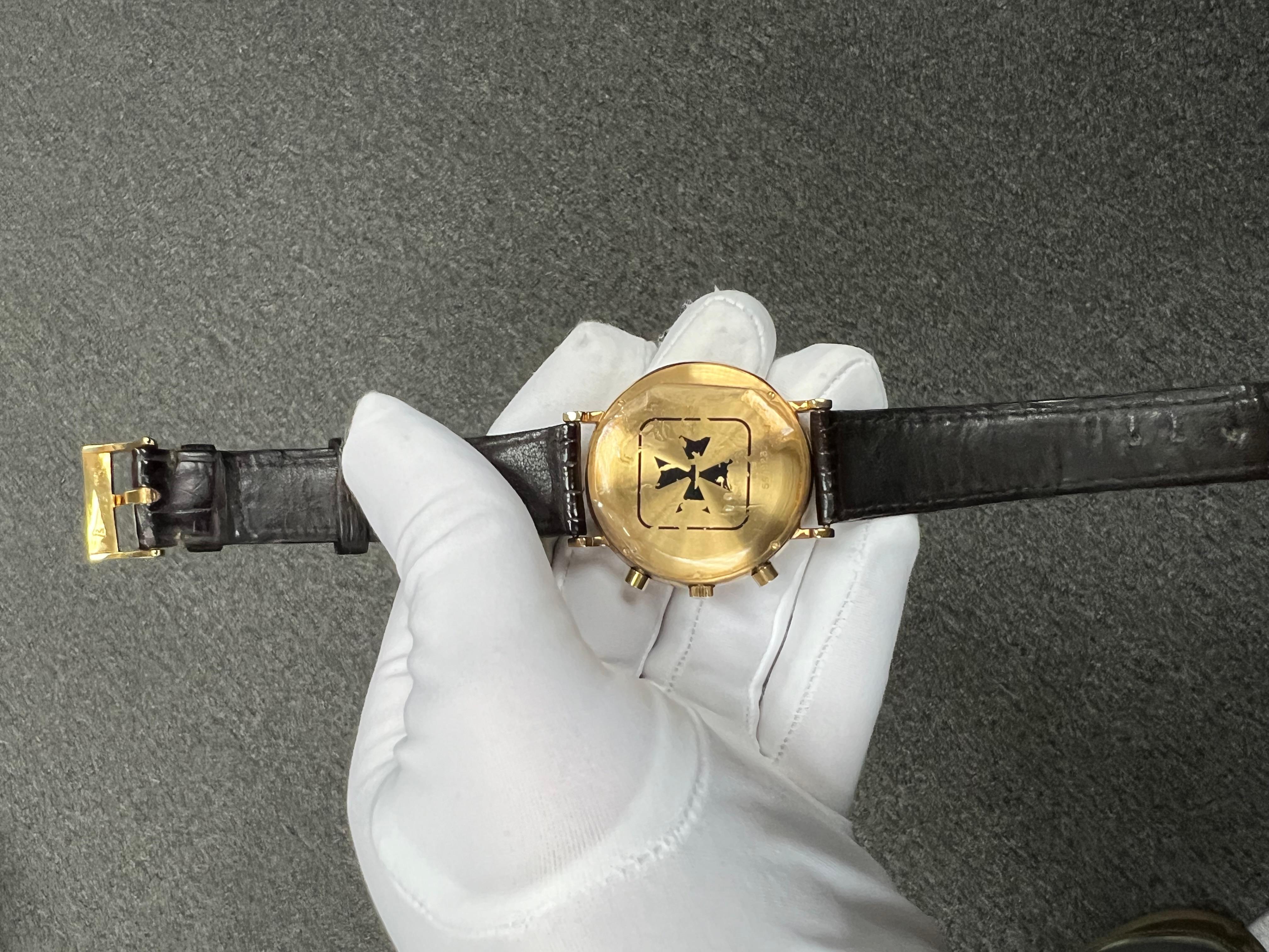 Women's or Men's Vacheron Constantin Chrono Automatic Yellow Gold Wristwatch 