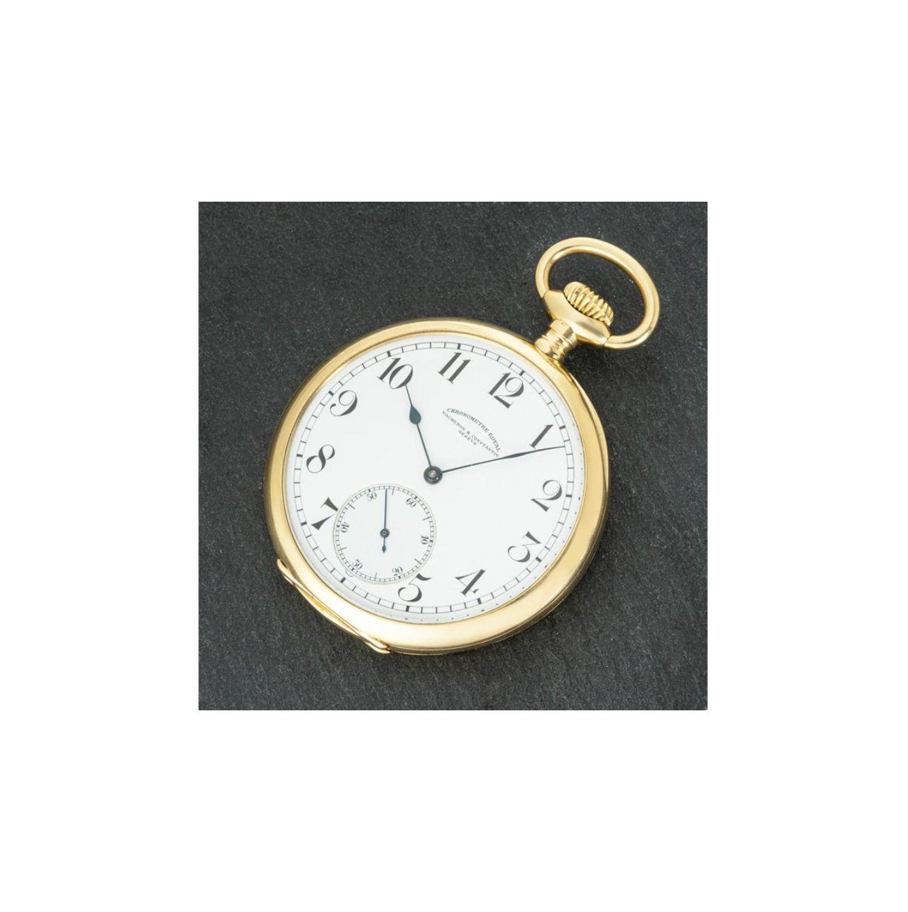 Men's Vacheron Constantin Chronometer Royal 18ct Gold Keyless Lever Pocket Watch C1920