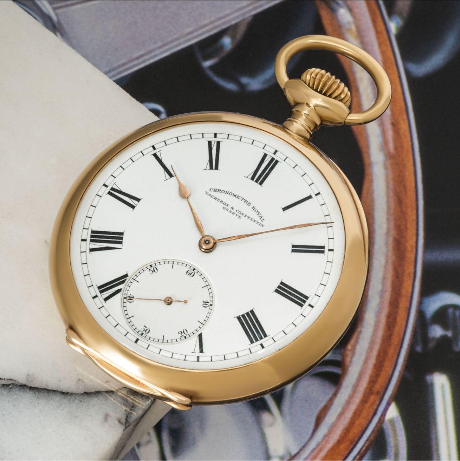 Vacheron Constantin Chronometer Royal Gold Open Face Pocket Watch C1910 In Excellent Condition For Sale In London, GB