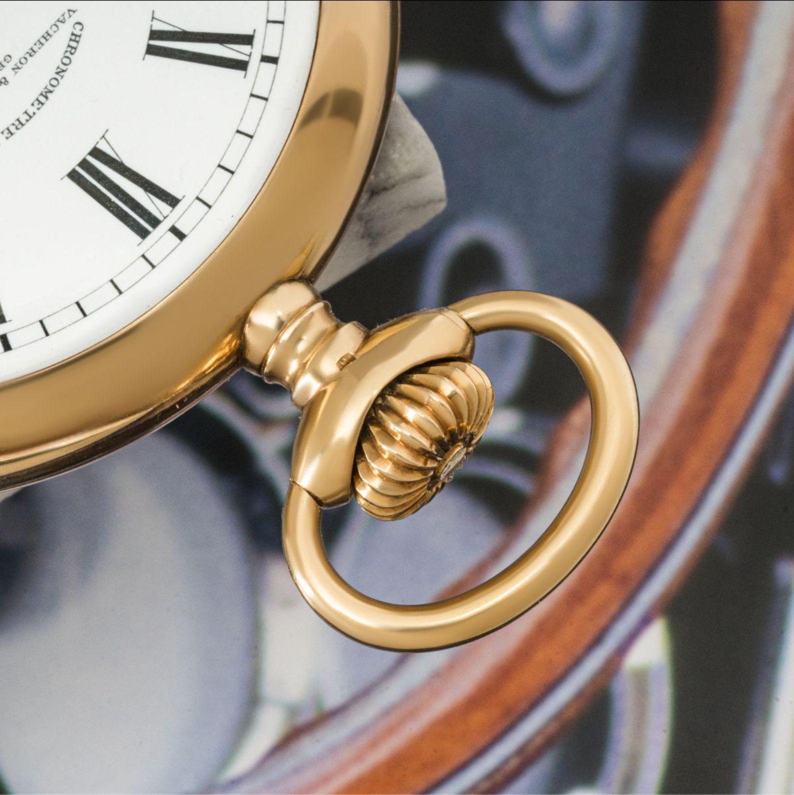 Men's Vacheron Constantin Chronometer Royal Gold Open Face Pocket Watch C1910 For Sale