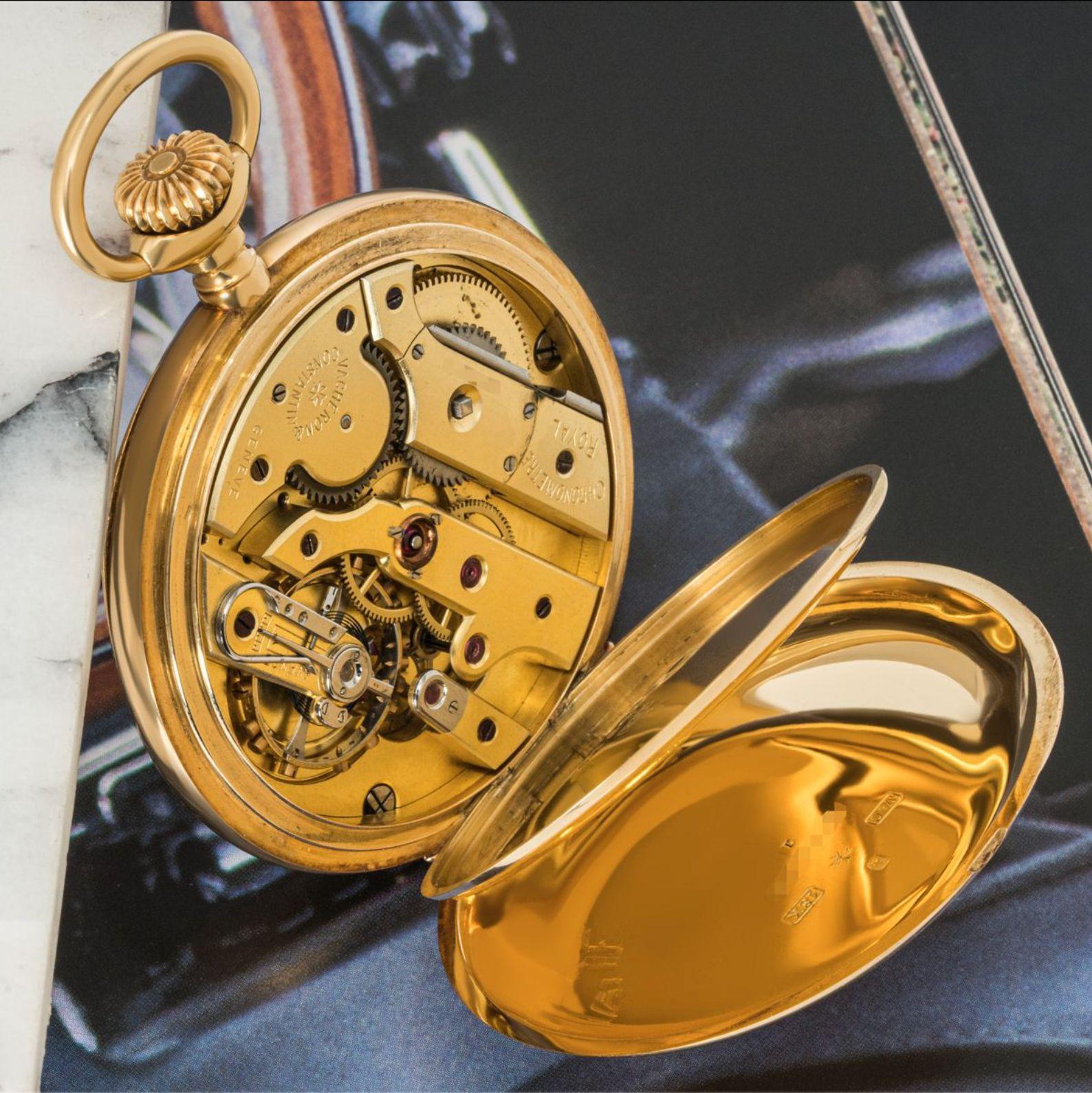 Vacheron Constantin Chronometer Royal Goldtaschenuhr mit offenem Zifferblatt C1910 im Angebot 1