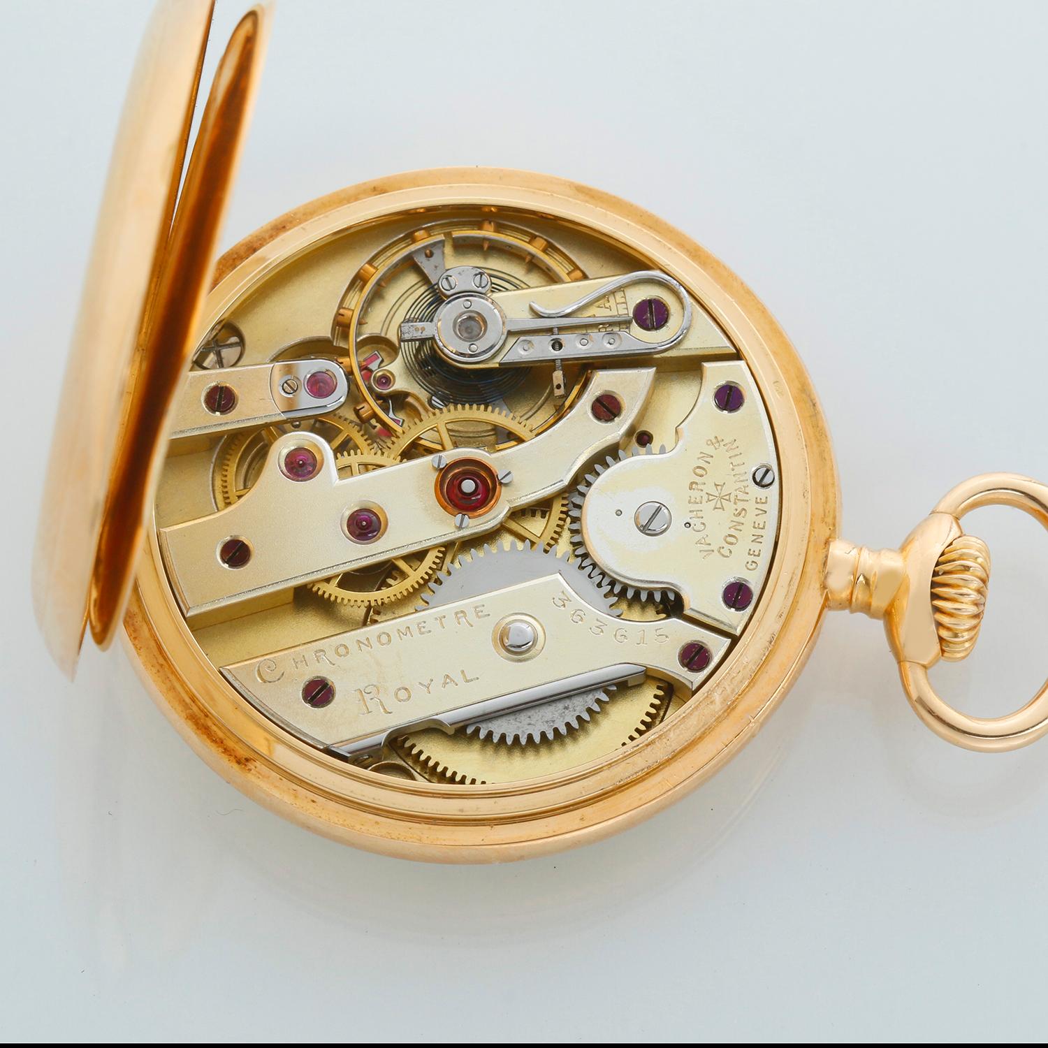 Reloj de bolsillo Vacheron Constantin Chronometre Royal de oro amarillo de 18 quilates en Excelente estado para la venta en Dallas, TX