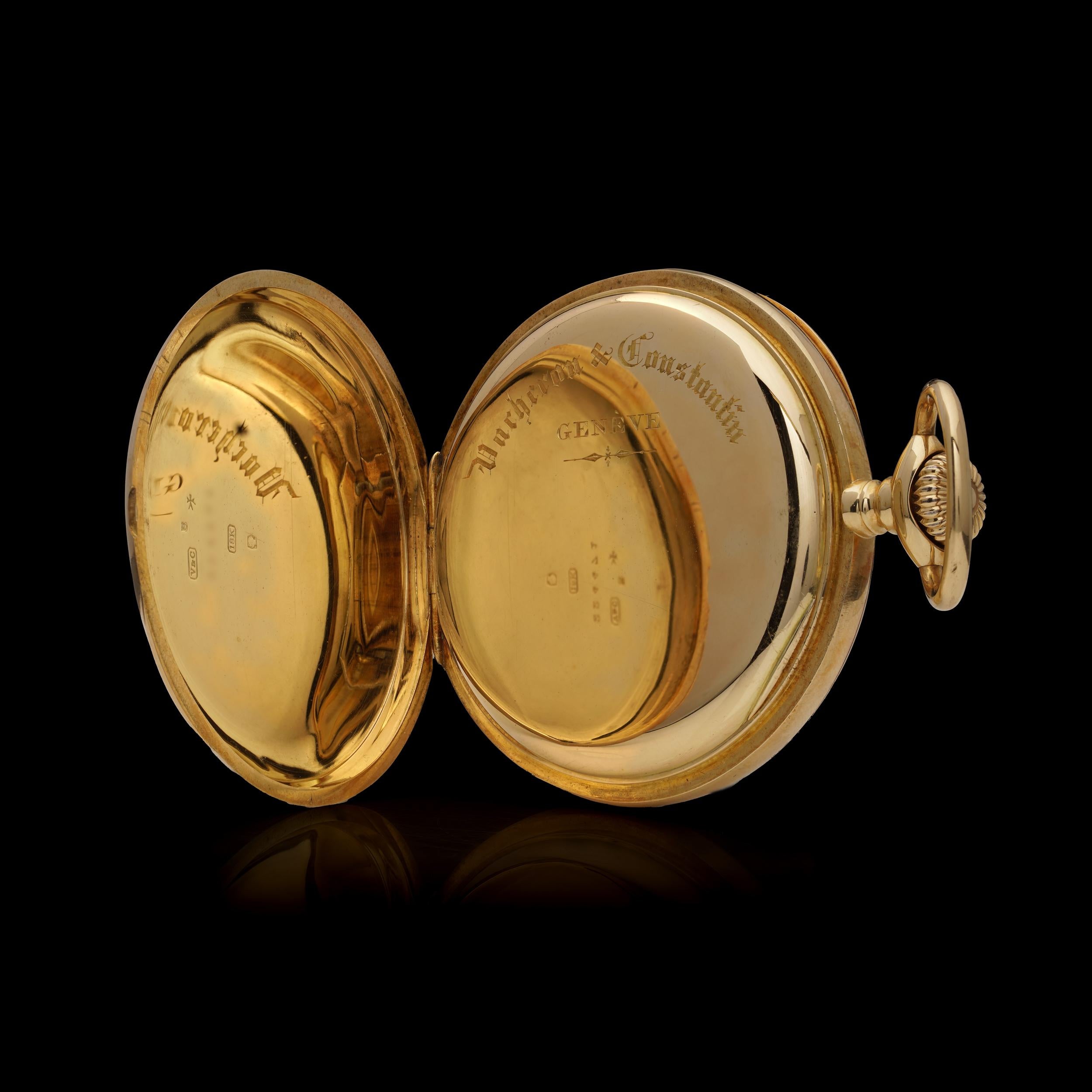 Women's or Men's Vacheron & Constantin Chronomètre Royal 18kt Gold Pocket Watch – 55mm For Sale