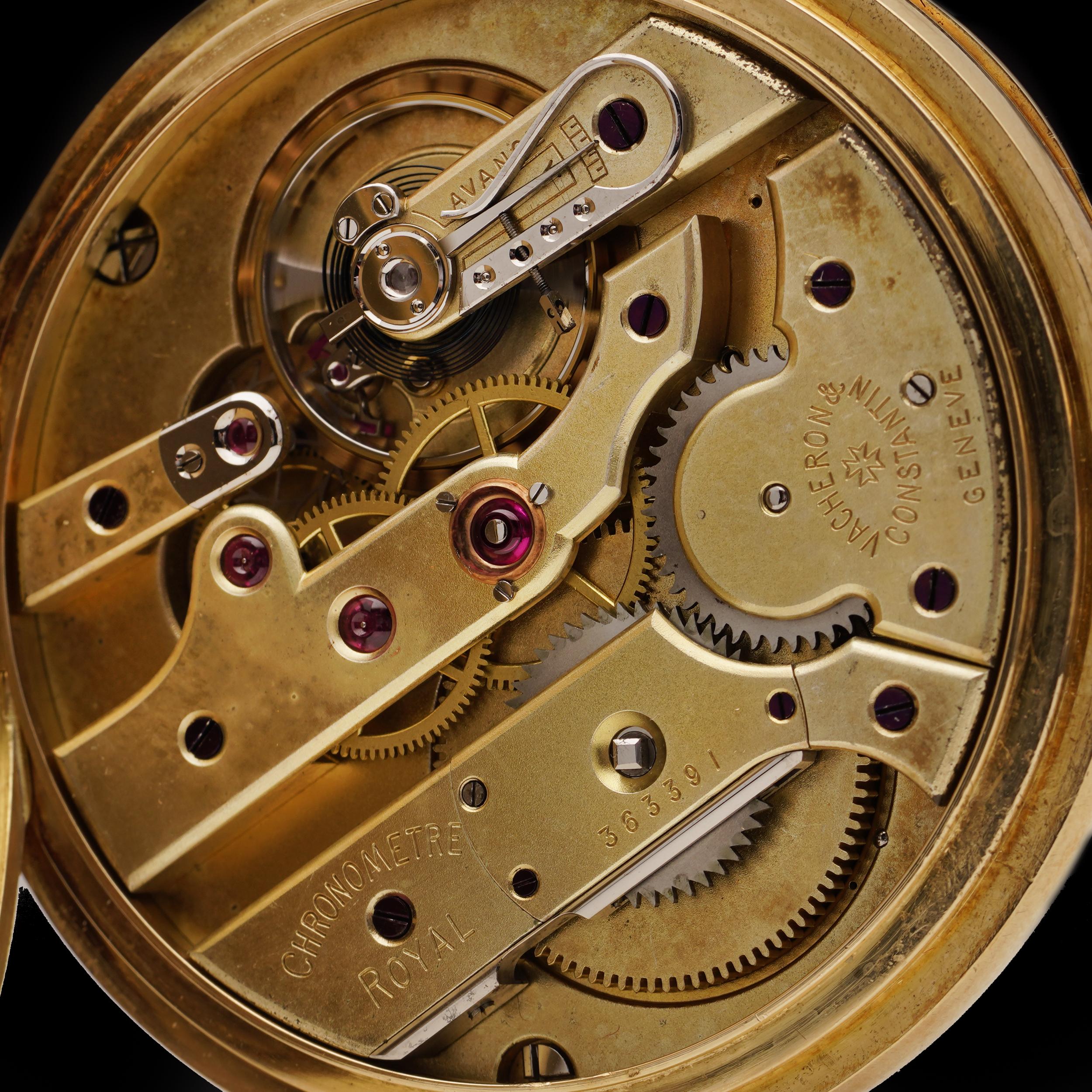 Vacheron & Constantin Chronomètre Royal 18kt Gold Pocket Watch – 55mm For Sale 5