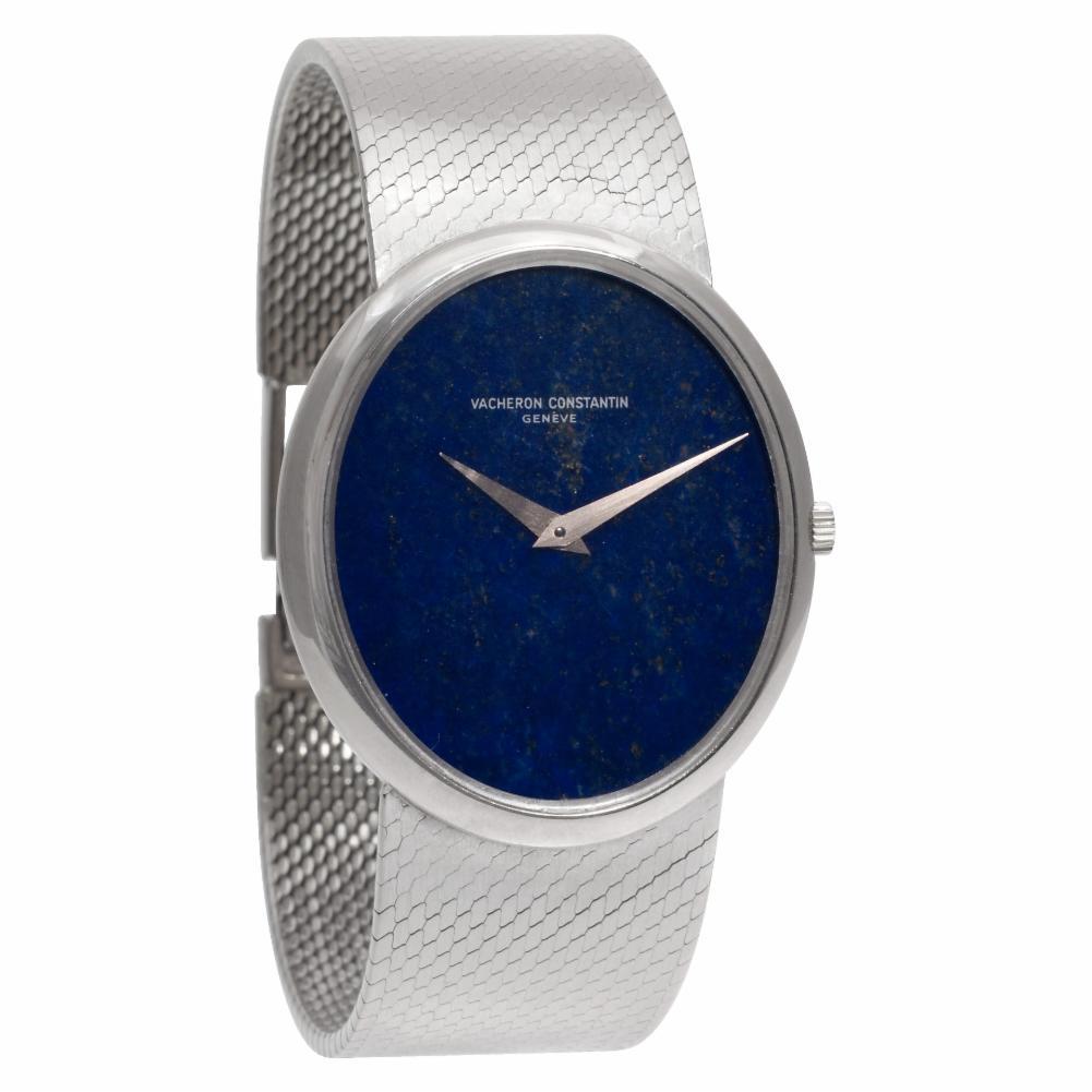 Vacheron Constantin Classic 2047P 18 Karat White Gold Blue Dial Manual Watch In Excellent Condition For Sale In Miami, FL