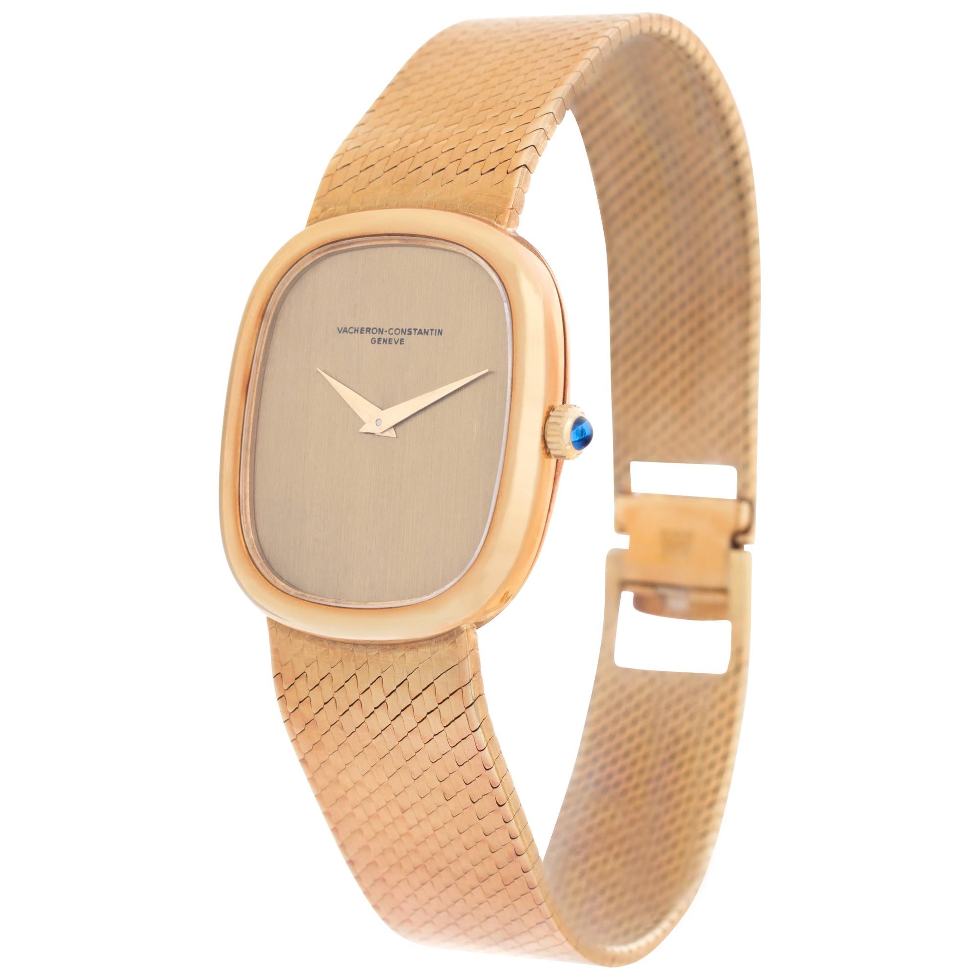Vacheron Constantin Classic aus 18 Karat Gelbgold an einem Netzarmband. Manueller Aufzug. 27.gehäusegröße 5 mm x 32 mm. Länge 7,5 Zoll. Ca. 1990er Jahre. Fein Pre-owned Vacheron Constantin Uhr. Certified preowned Dress Vacheron Constantin Classic