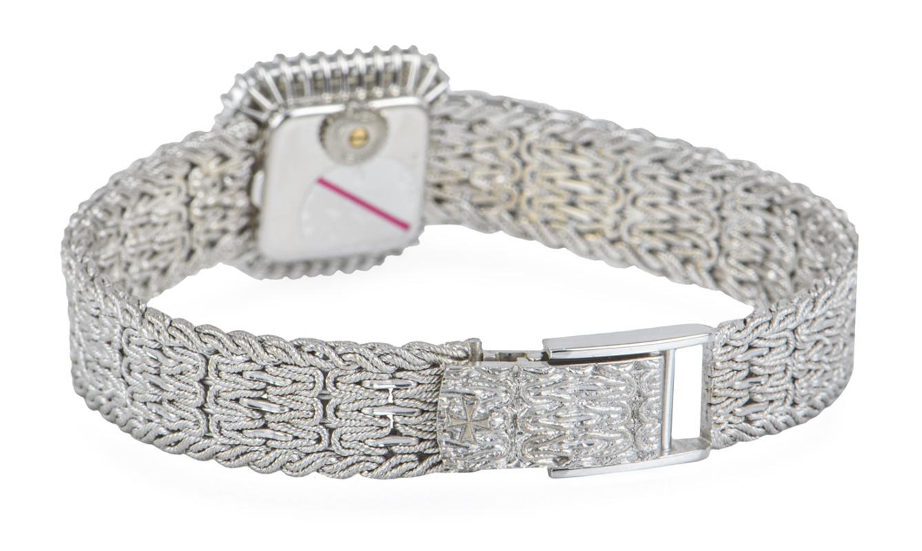 Baguette Cut Vacheron Constantin Cocktail Watch White Gold Diamond Bezel F3.1046 For Sale