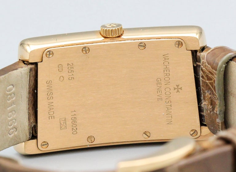 Vacheron Constantin Diamond 18 Karat Rose Gold 1972 Cambree Ladies Wristwatch For Sale 1
