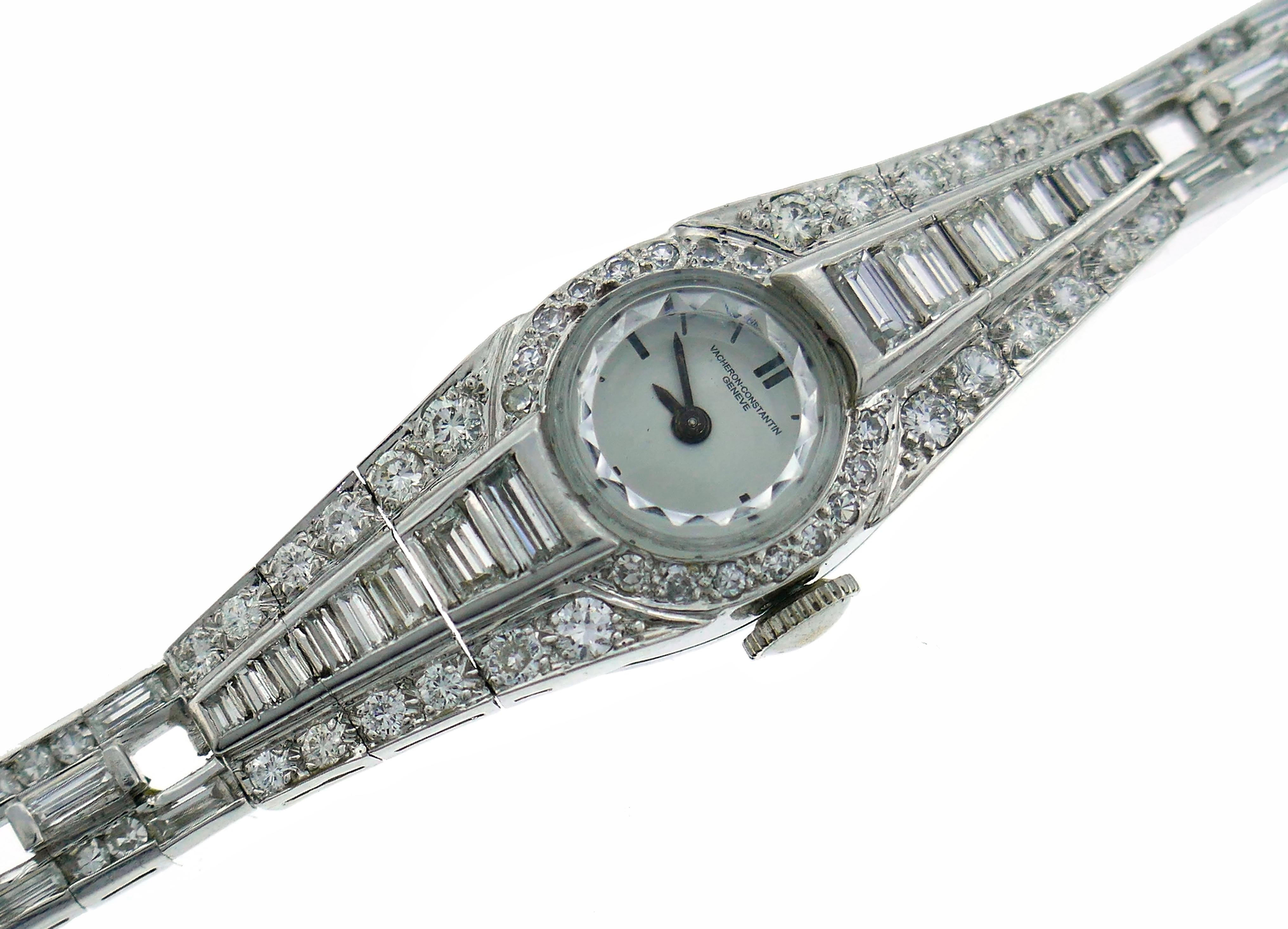 Vacheron-Constantin Diamond Platinum Bracelet Ladies Wristwatch 1