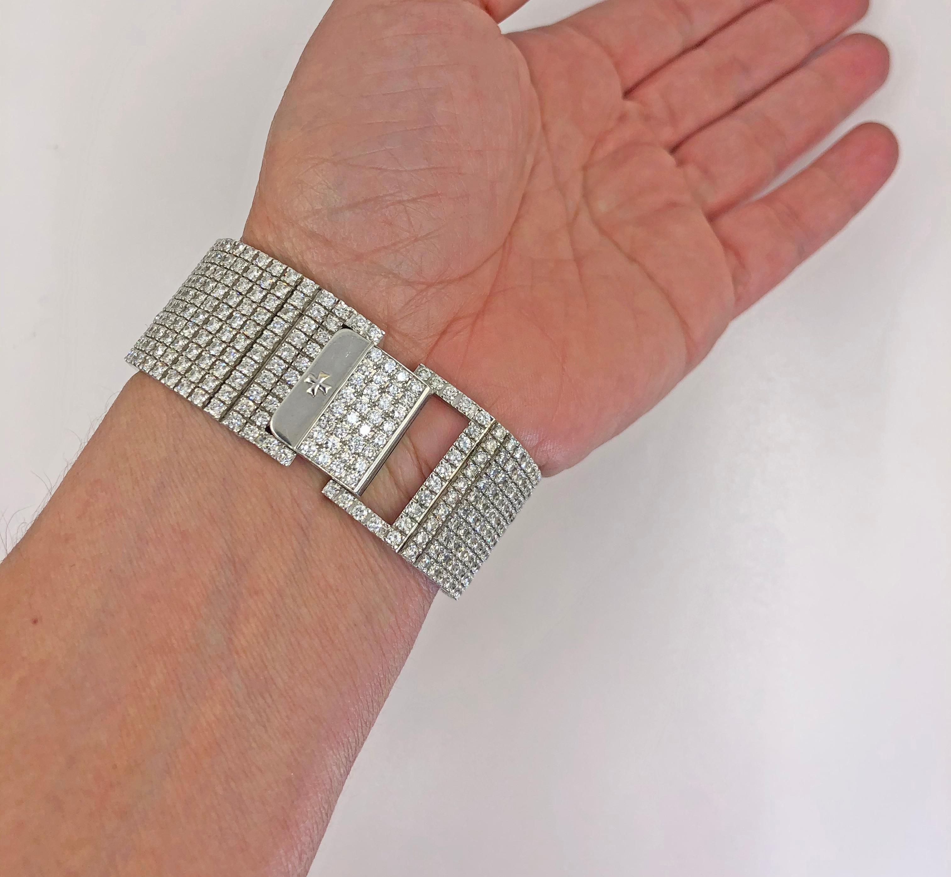 Women's Vacheron Constantin Ladies Diamond White Gold Wristwatch For Sale
