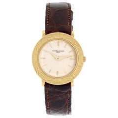 Vintage Vacheron Constantin Disco Volante Yellow Gold Thin Manual Wristwatch Ref 6395