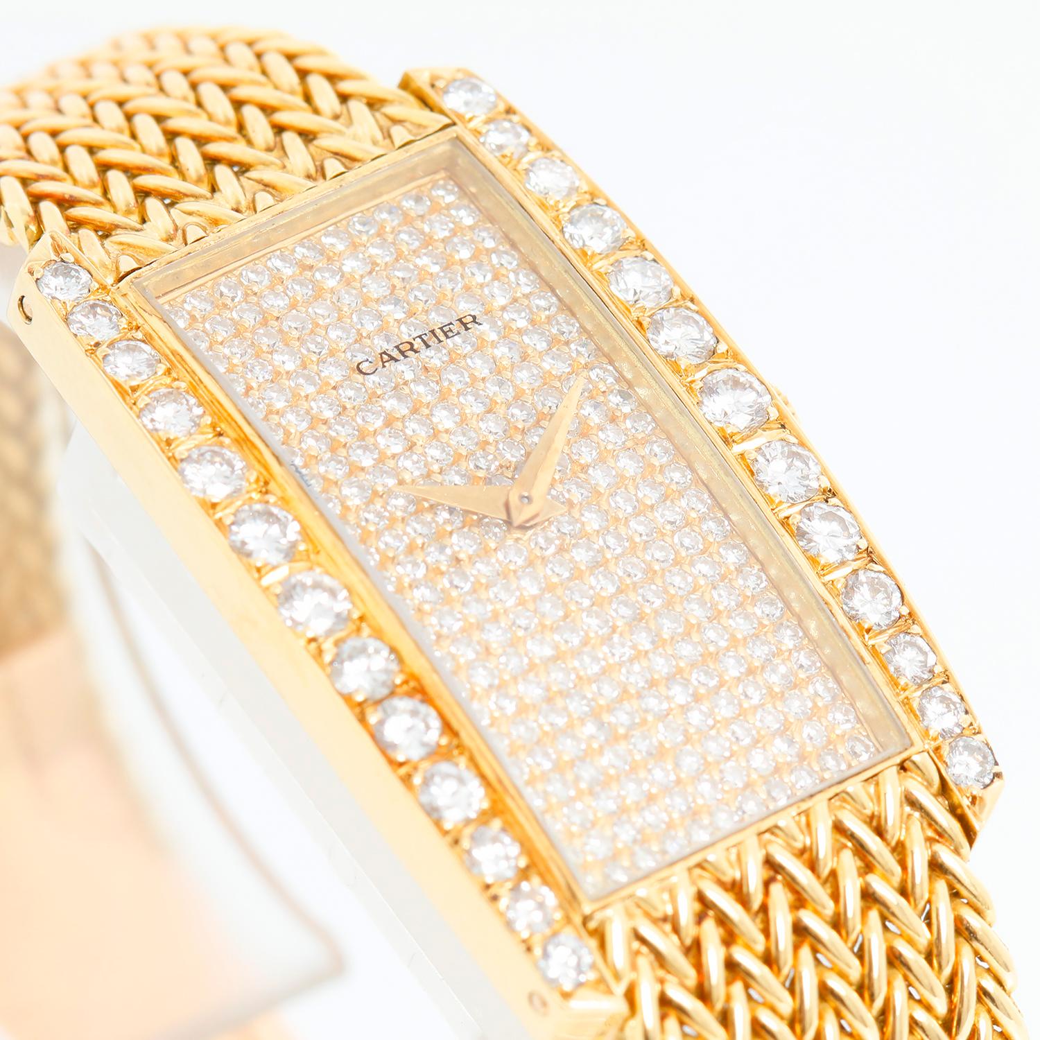 Women's Vacheron Constantin for Cartier Paris 18K Yellow Gold and Diamond Ladies Watch For Sale