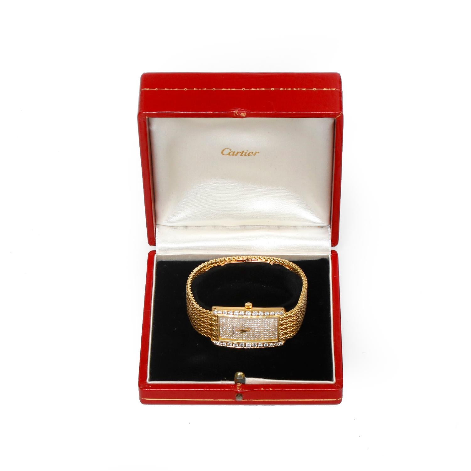 Vacheron Constantin for Cartier Paris 18K Yellow Gold and Diamond Ladies Watch For Sale 4