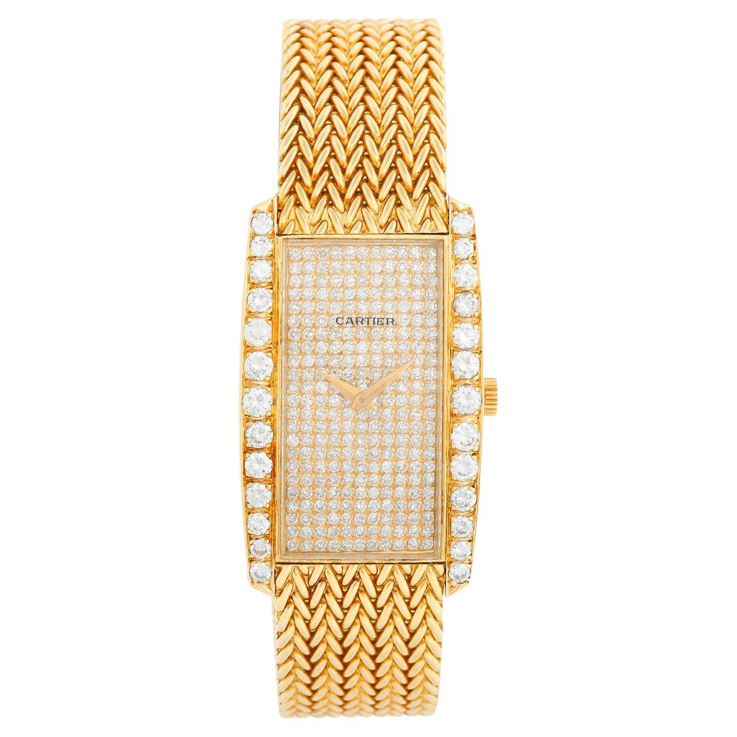 Vacheron Constantin for Cartier Paris 18K Yellow Gold and Diamond Ladies Watch