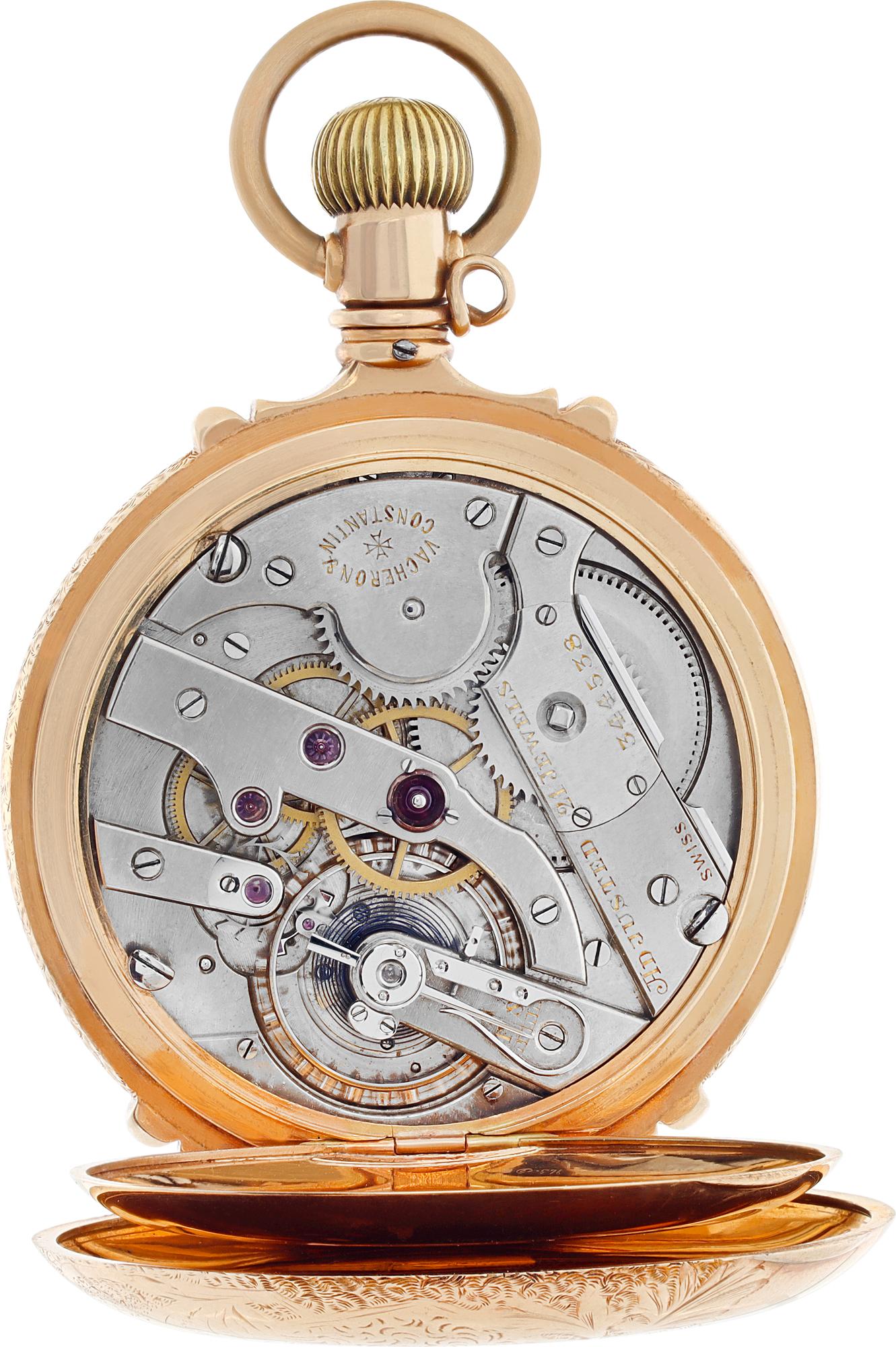 Vacheron Constantin Full Hunter Yellow Gold Pocket Watch Ref 5042735 In Excellent Condition In Surfside, FL