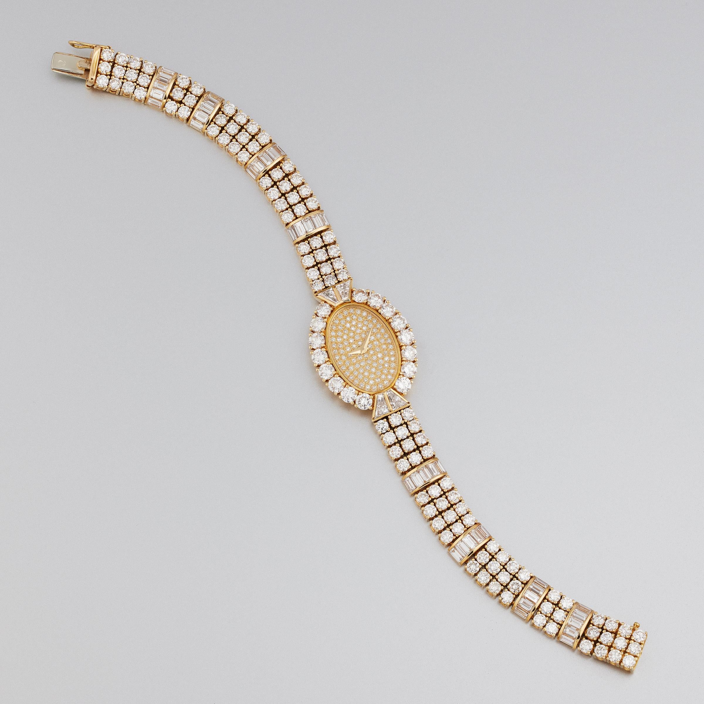 Taille mixte Vacheron Constantin Genève Montre-bracelet et bracelet en or 18 carats avec diamants pour femmes en vente