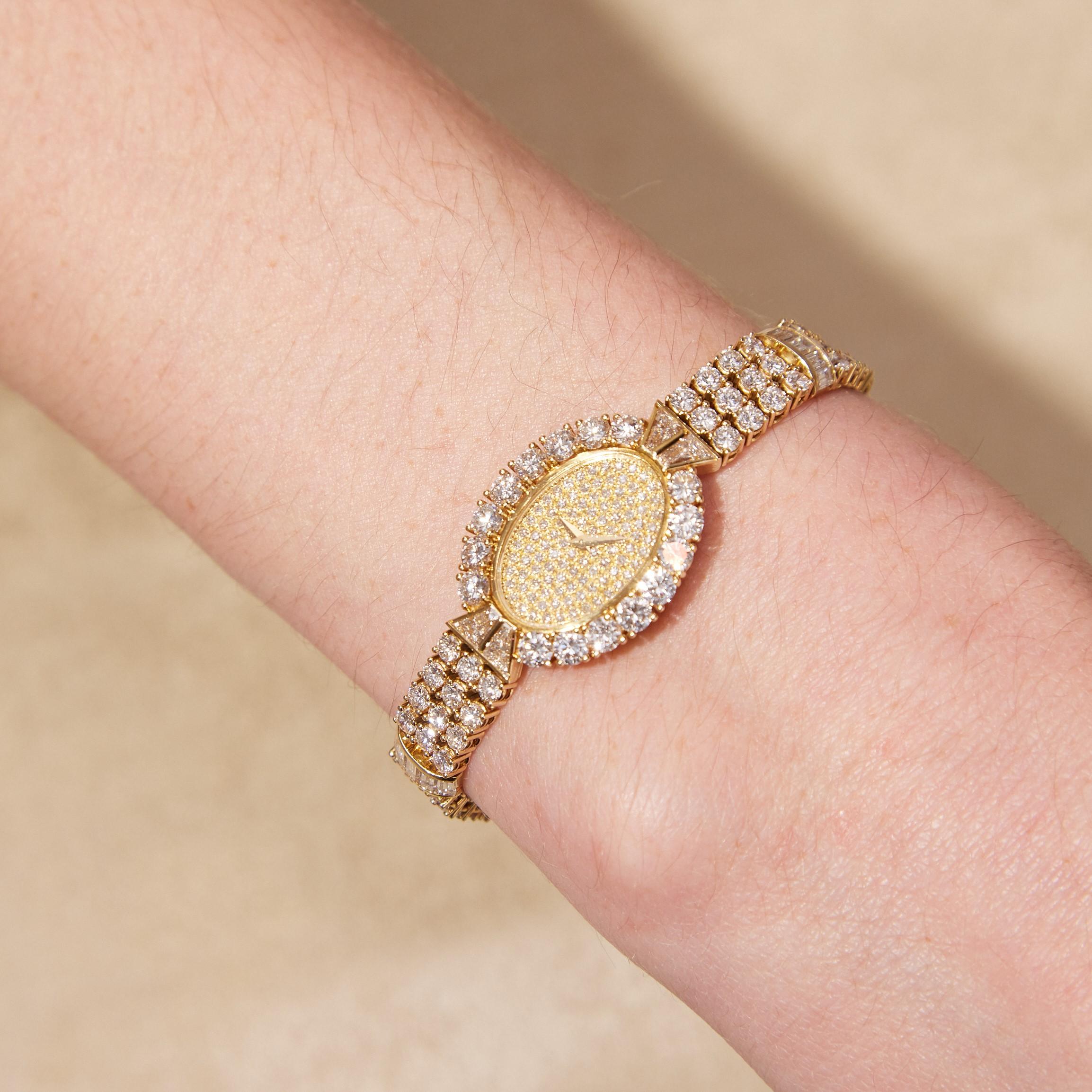 Vacheron Constantin Geneve Damen Volldiamant-Armbanduhr & Armband in 18K Gold im Zustand „Hervorragend“ im Angebot in Dallas, TX