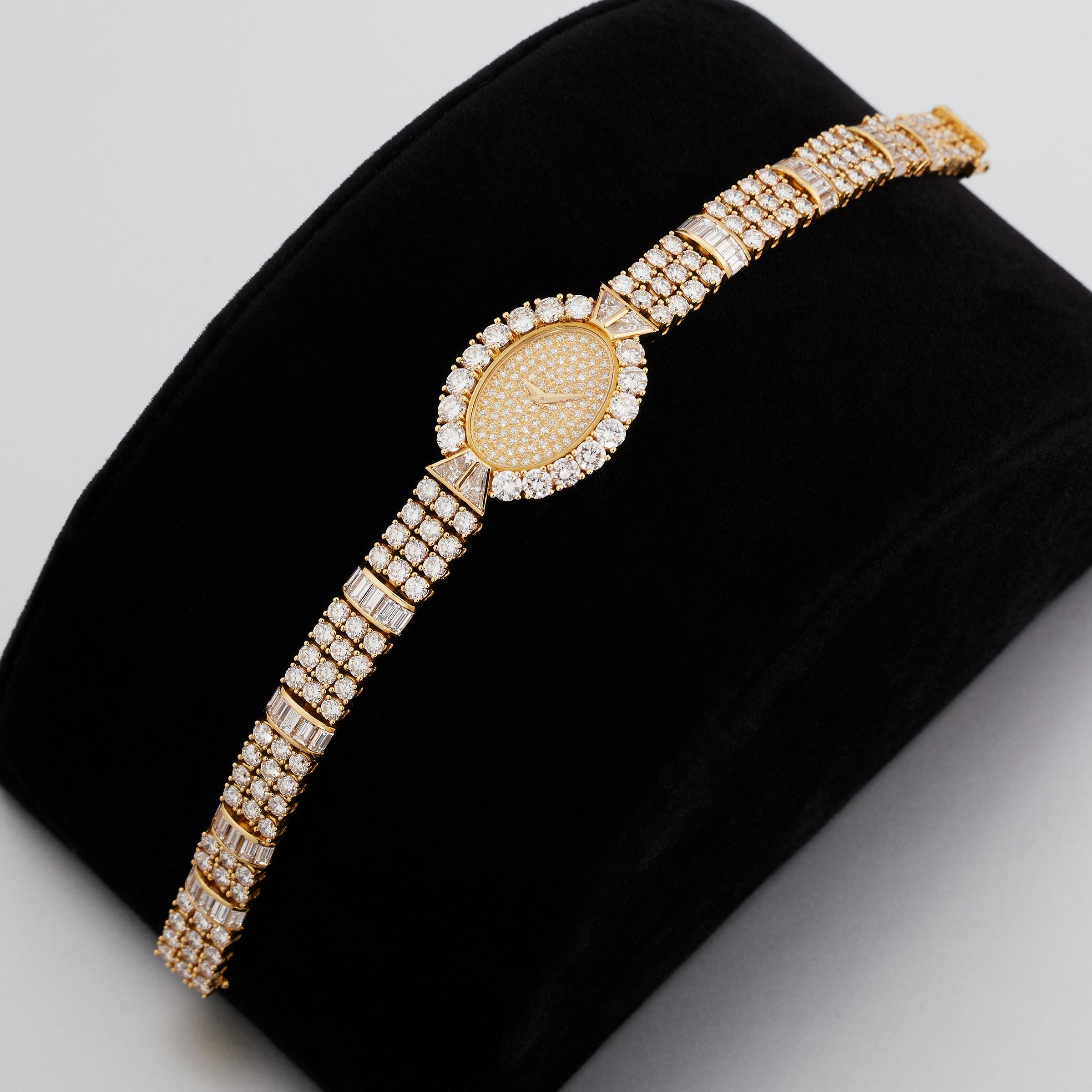 Vacheron Constantin Genève Montre-bracelet et bracelet en or 18 carats avec diamants pour femmes Pour femmes en vente