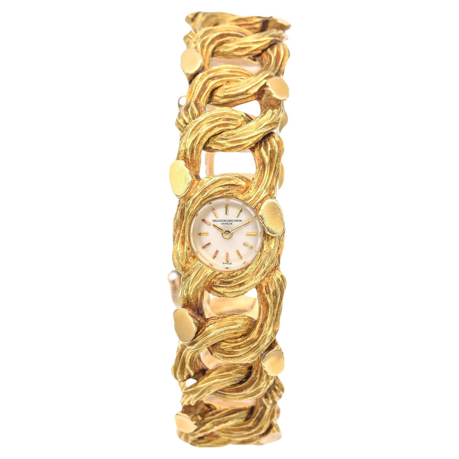 Vacheron Constantin Geneve Ladies Yellow Gold Hand Wind Wristwatch + Box Papers