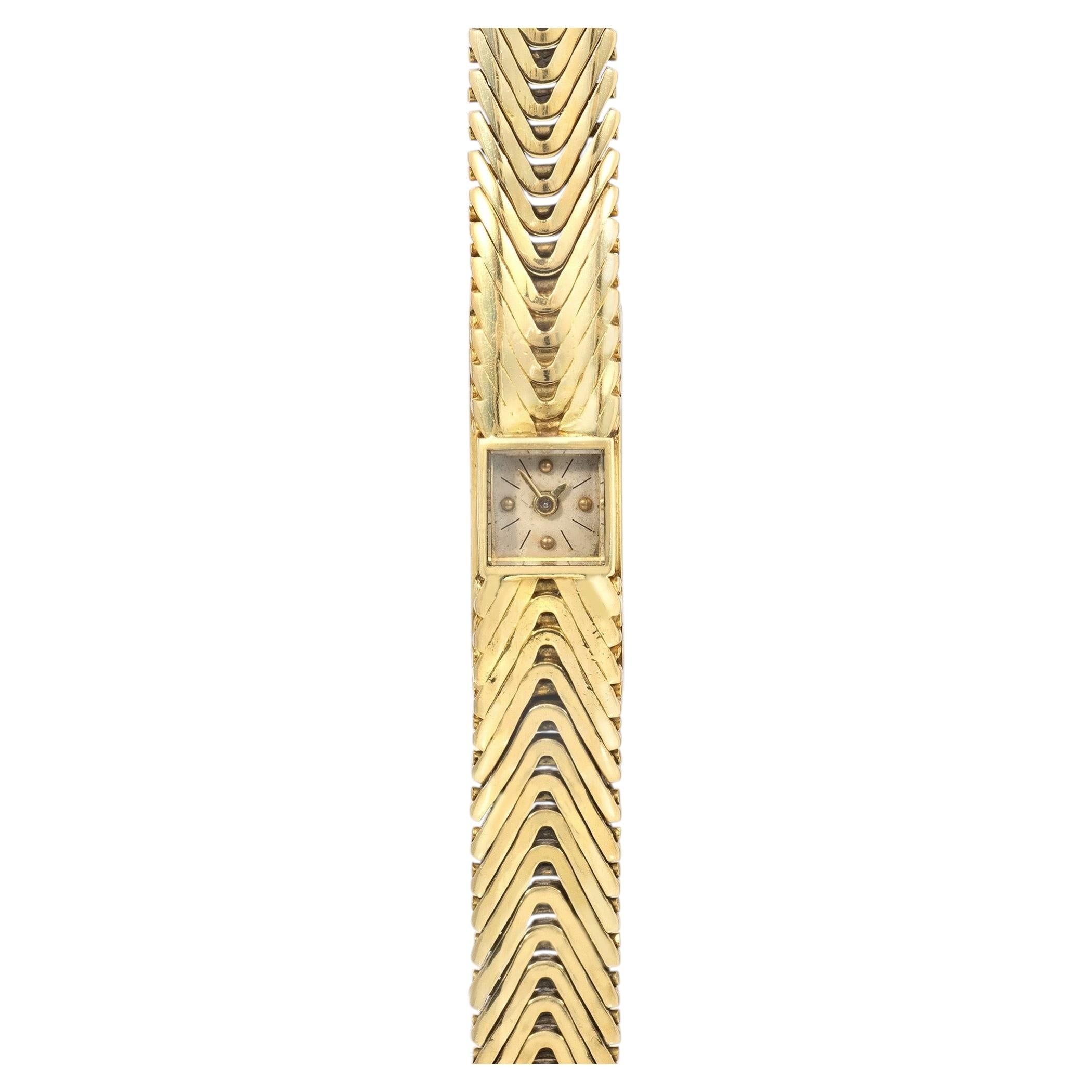 Pre-owned Vacheron Constantin Gold, Tapered Bracelet Watch In Multi