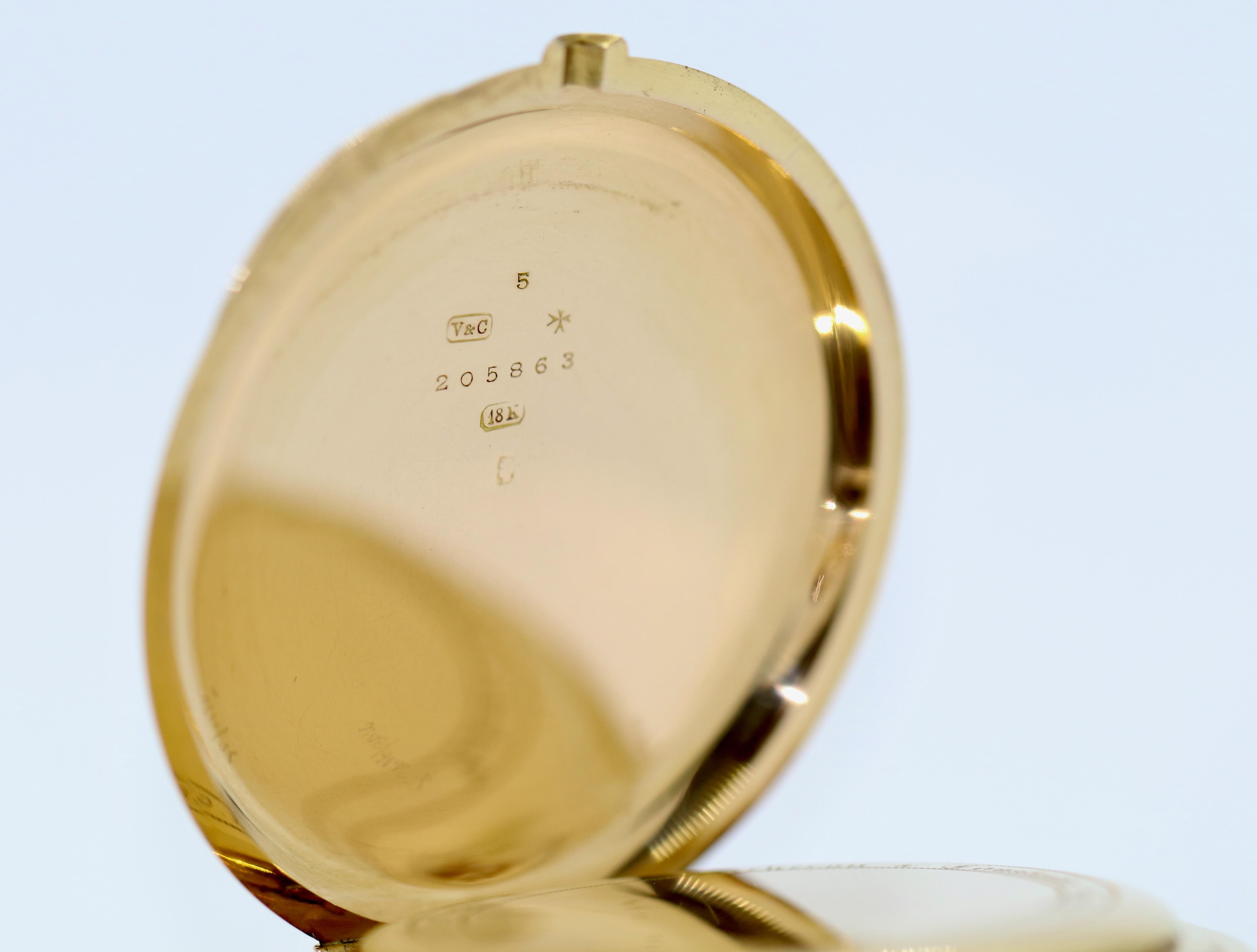 Vacheron & Constantin Grottendieck Bruxelles, montre de poche en or 18 carats en vente 5