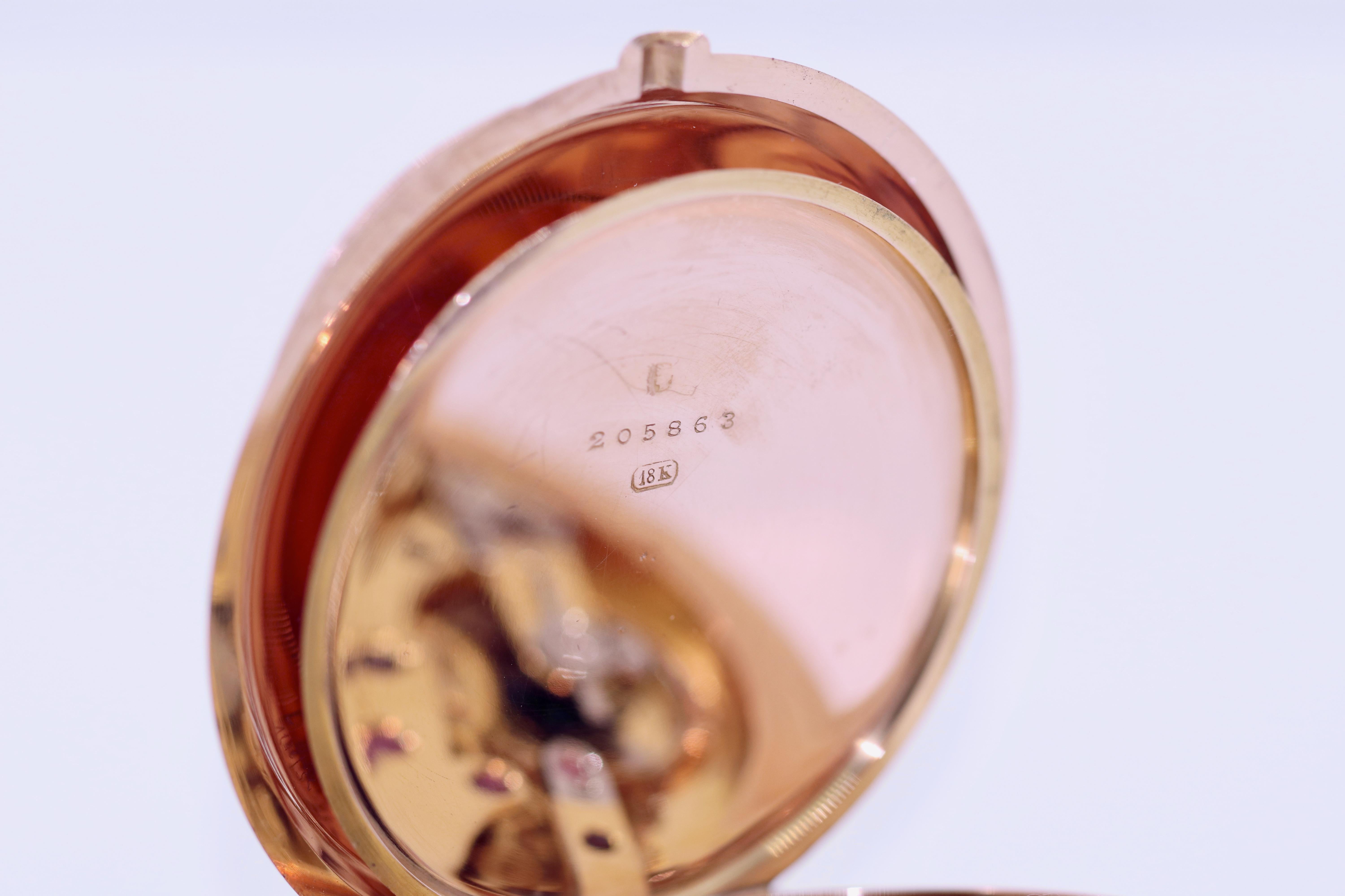 Vacheron & Constantin Grottendieck Bruxelles 18 Karat Gold Pocket Watch For Sale 5
