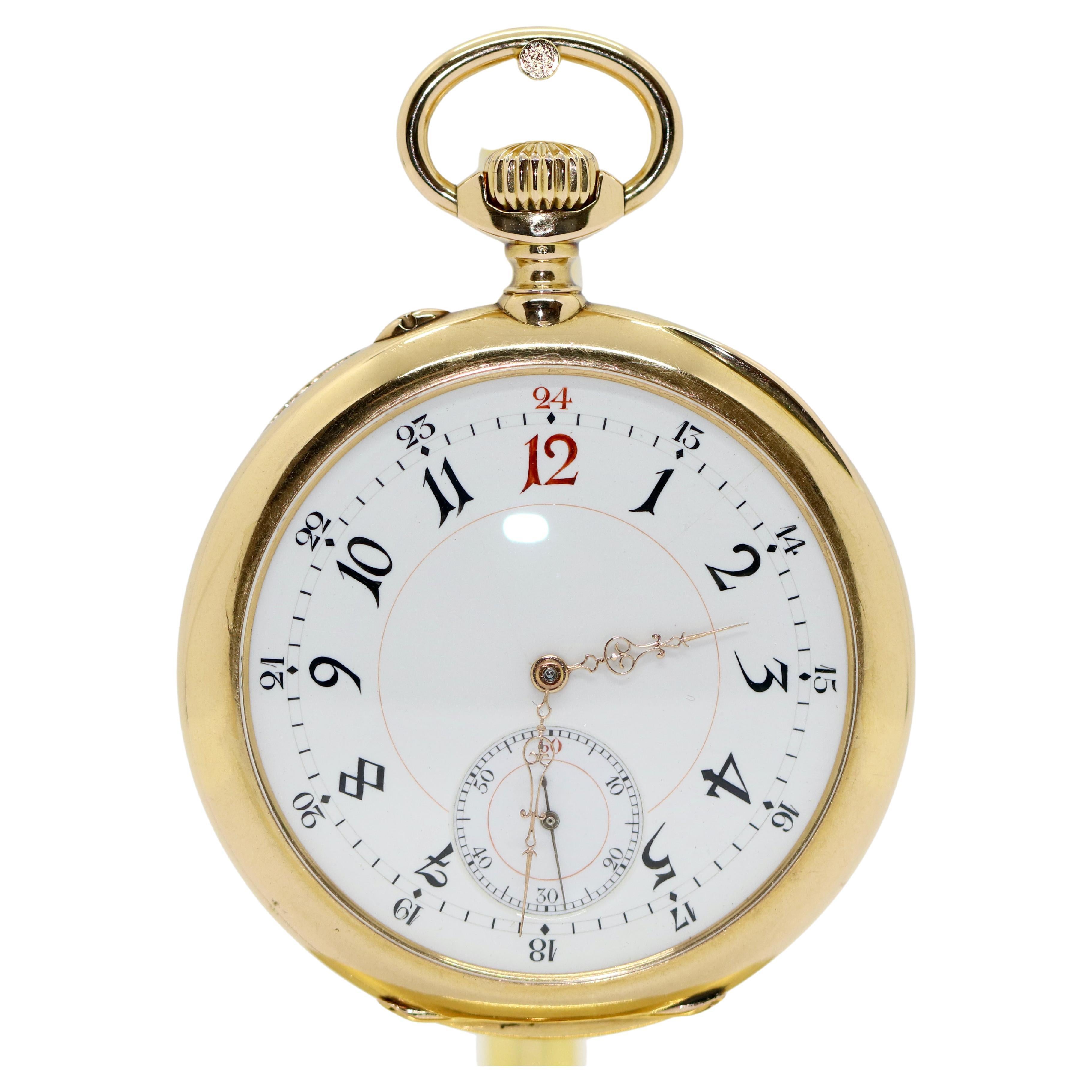 Vacheron & Constantin Grottendieck Bruxelles 18 Karat Gold Pocket Watch For Sale