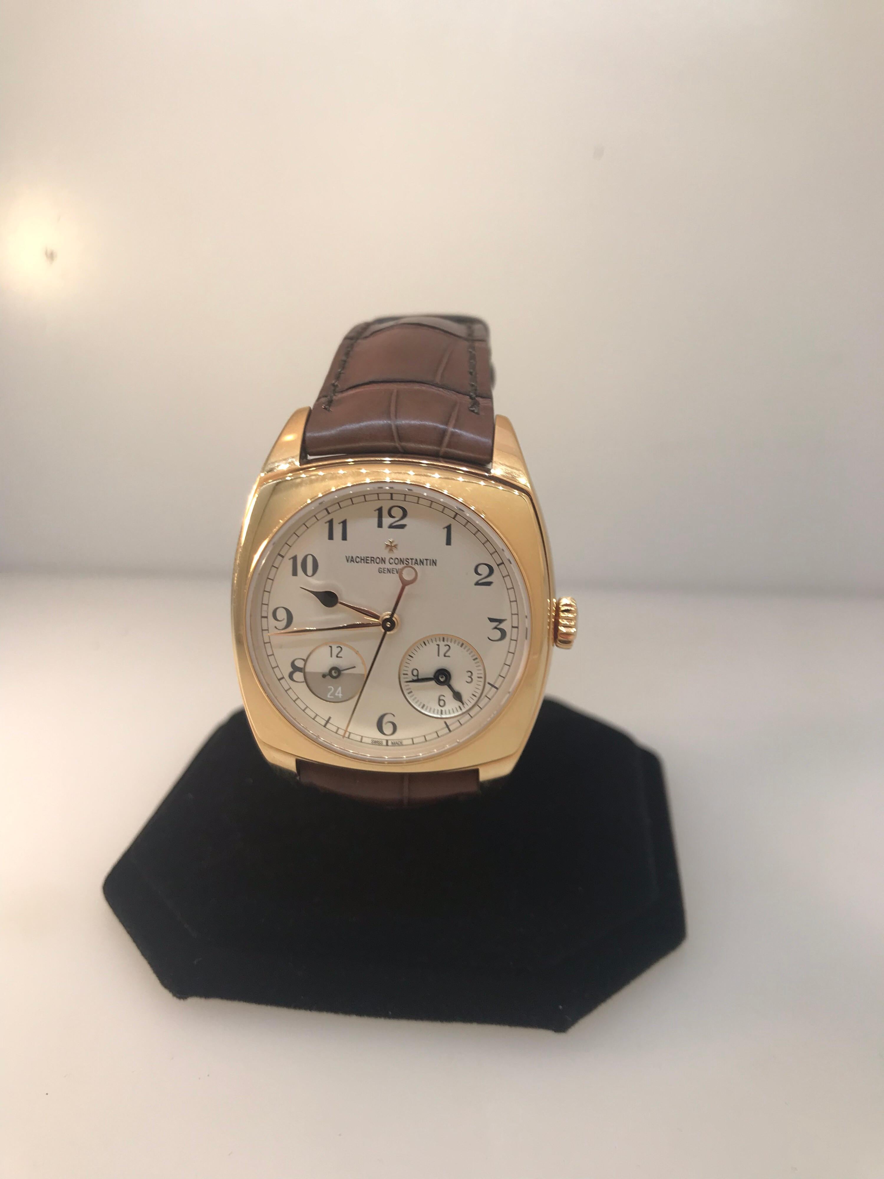 Vacheron Constantin Harmony Dual Time Rose Gold Automatic Men's Watch 7810s/000R In New Condition For Sale In New York, NY