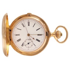 Antique Vacheron Constantin Hunter Case Pocket Watch 1 Botton Chronograph 18kt Pink Gold