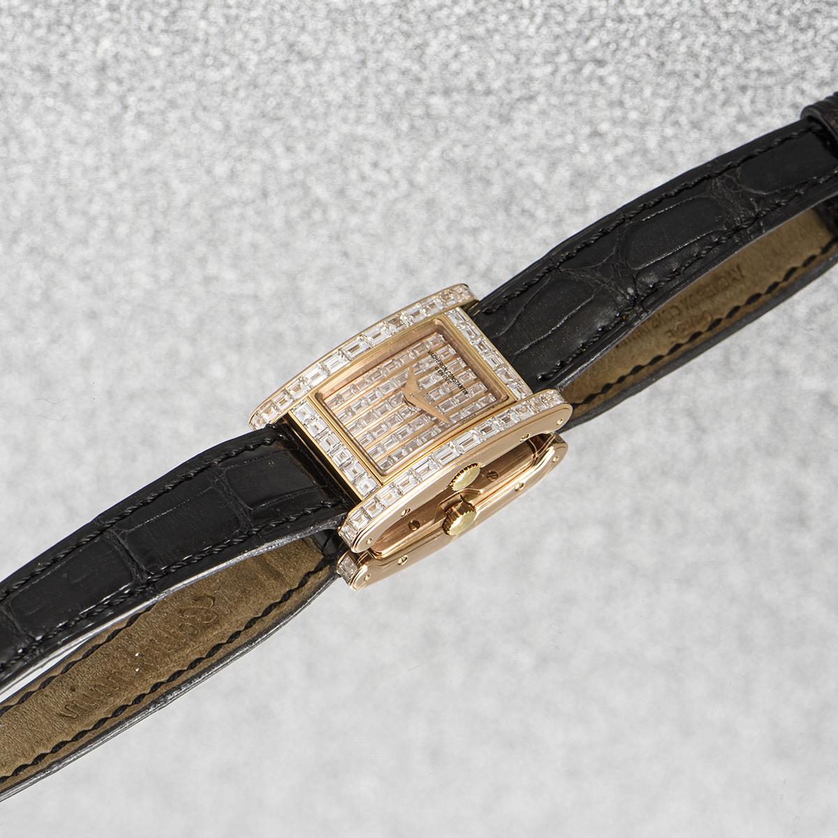 Baguette Cut Vacheron Constantin Kalla Rome Rose Gold Diamond Set 16570