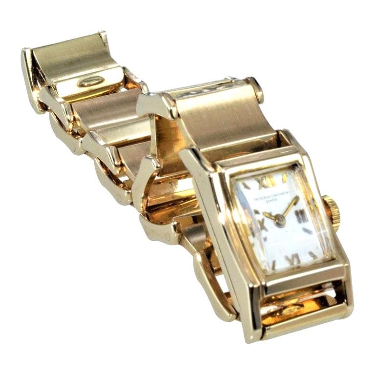Vacheron & Constantin Ladies 14 Karat Gold Art Deco Bracelet Watch circa 1940s 4