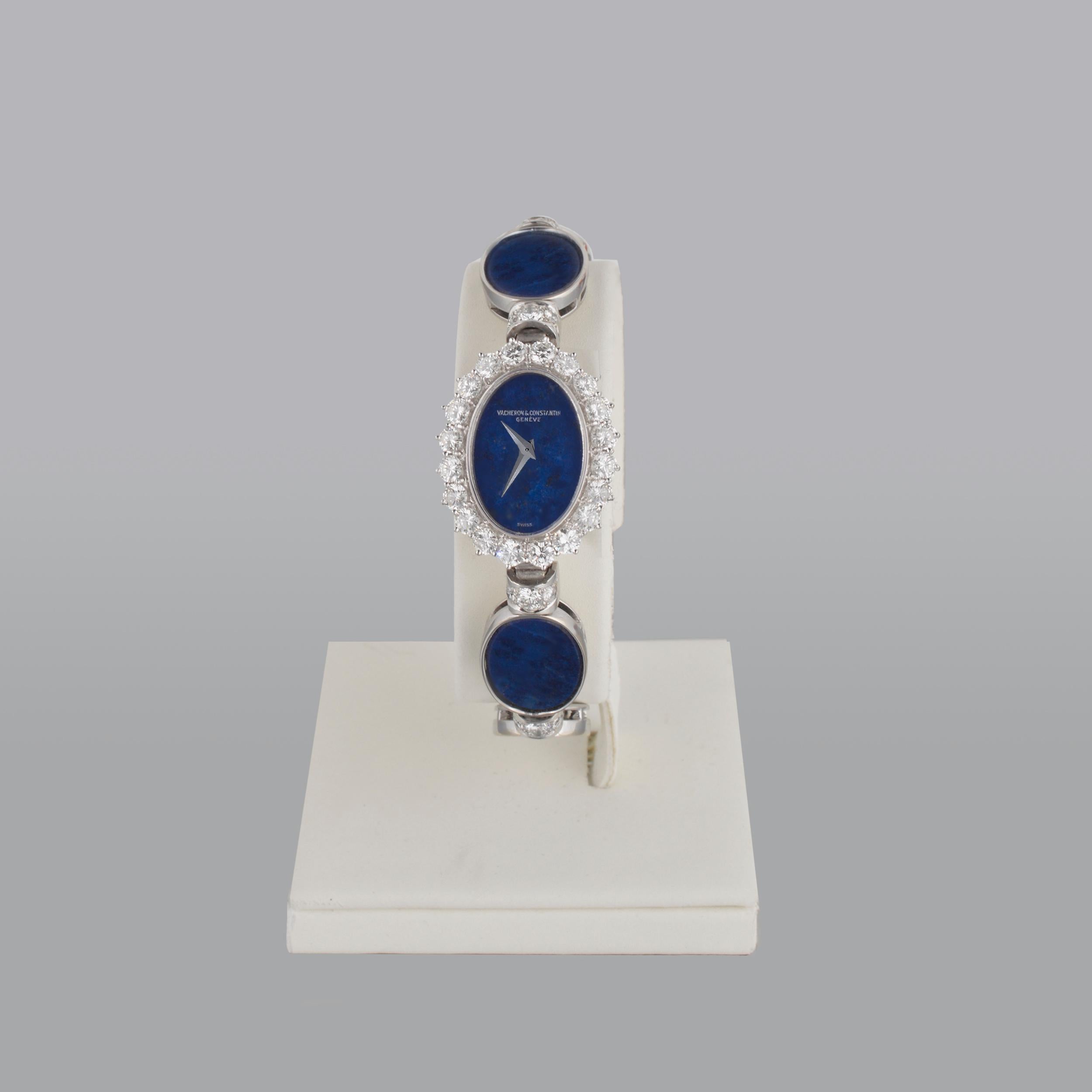 18k White Gold
4 ct Diamonds
Lapis Lazuli
Made in Switzerland
Weight: 42g
Comes with a Certificate of Authentication