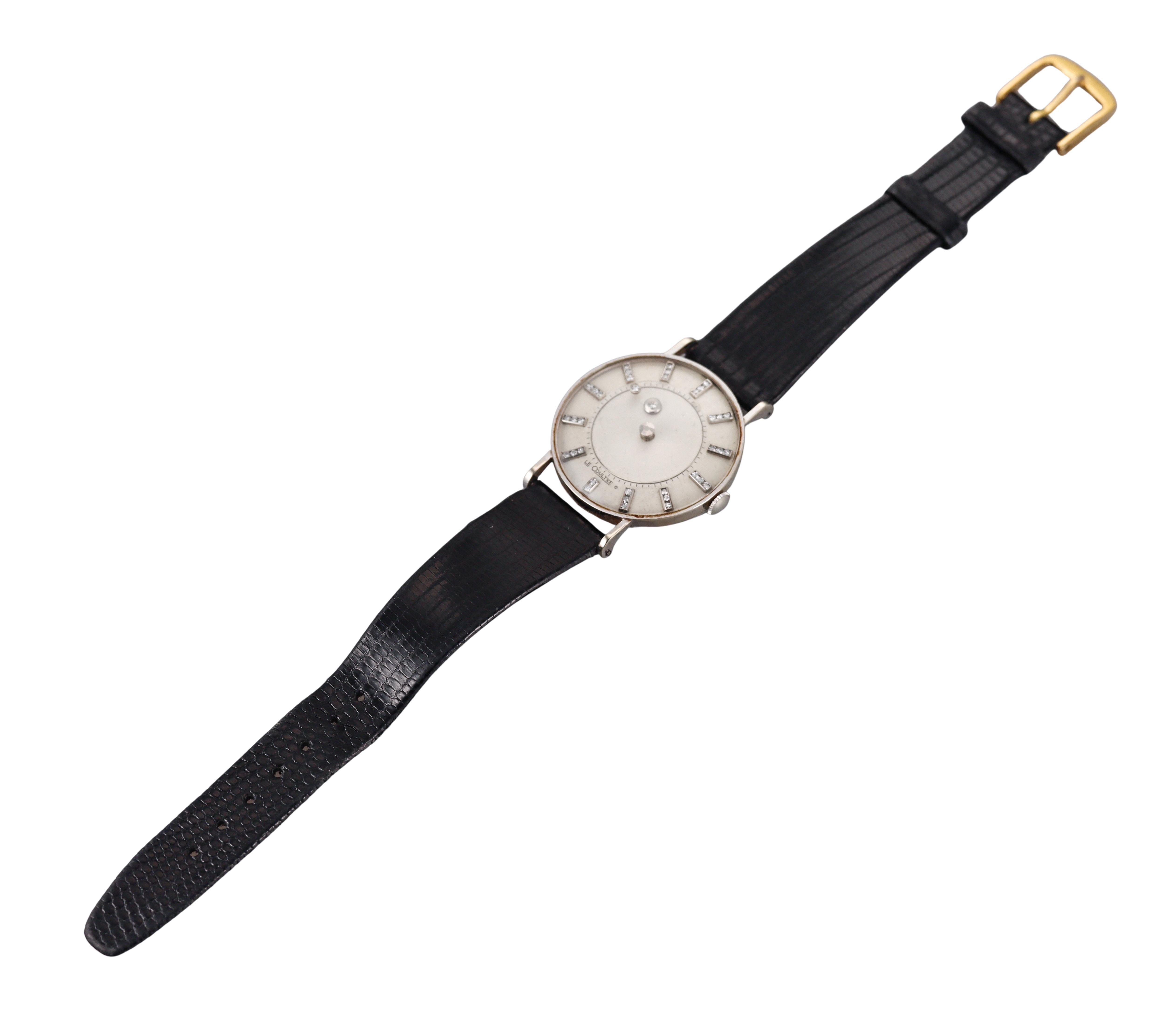 Round Cut Vacheron Constantin LeCoultre Mystery Dial Diamond White Gold Watch For Sale