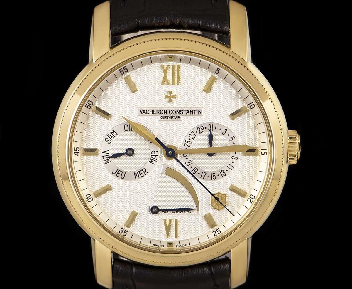 A 40mm Limited Edition 18k Yellow Gold Jubilee 1755 Gents Wristwatch, silver dial with applied hour markers and applied roman numerals VI & XII, date sub-dial at 3 0'clock, power reserve indicator at 6 0'clock, weekday sub-dial at 9 0'clock, a fixed