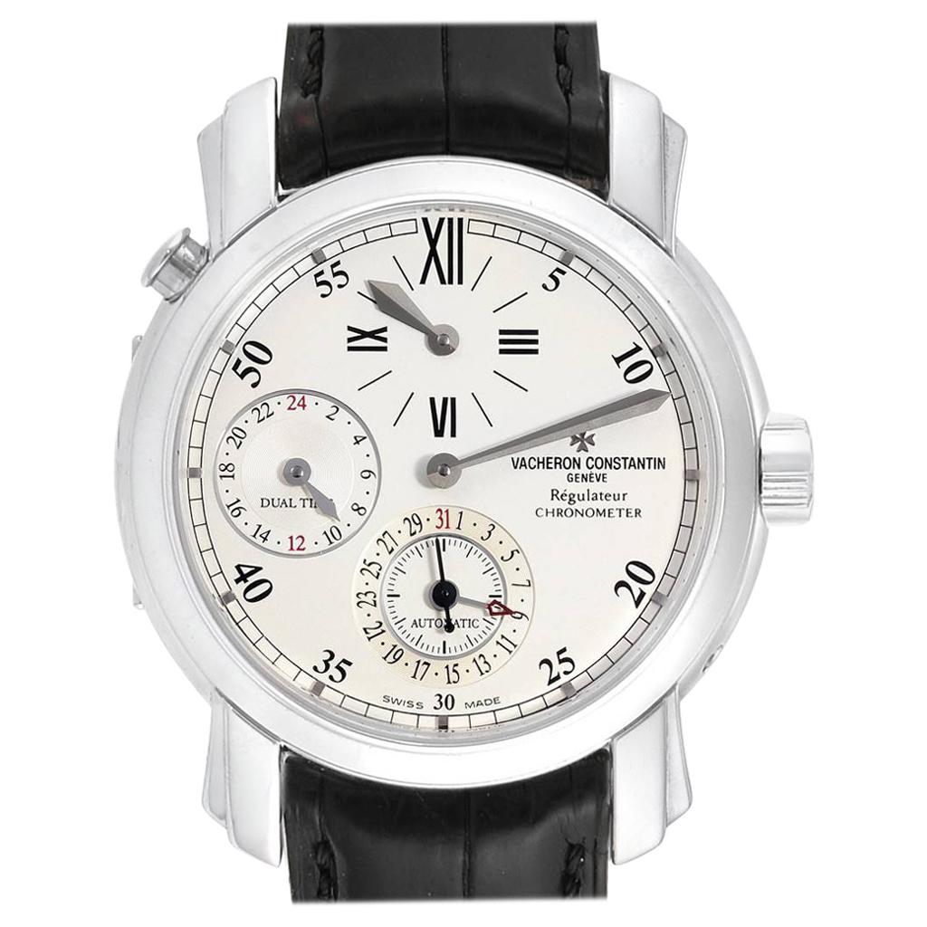Vacheron Constantin Malte Dual Time Regulator White Gold Men’s Watch 42005 For Sale