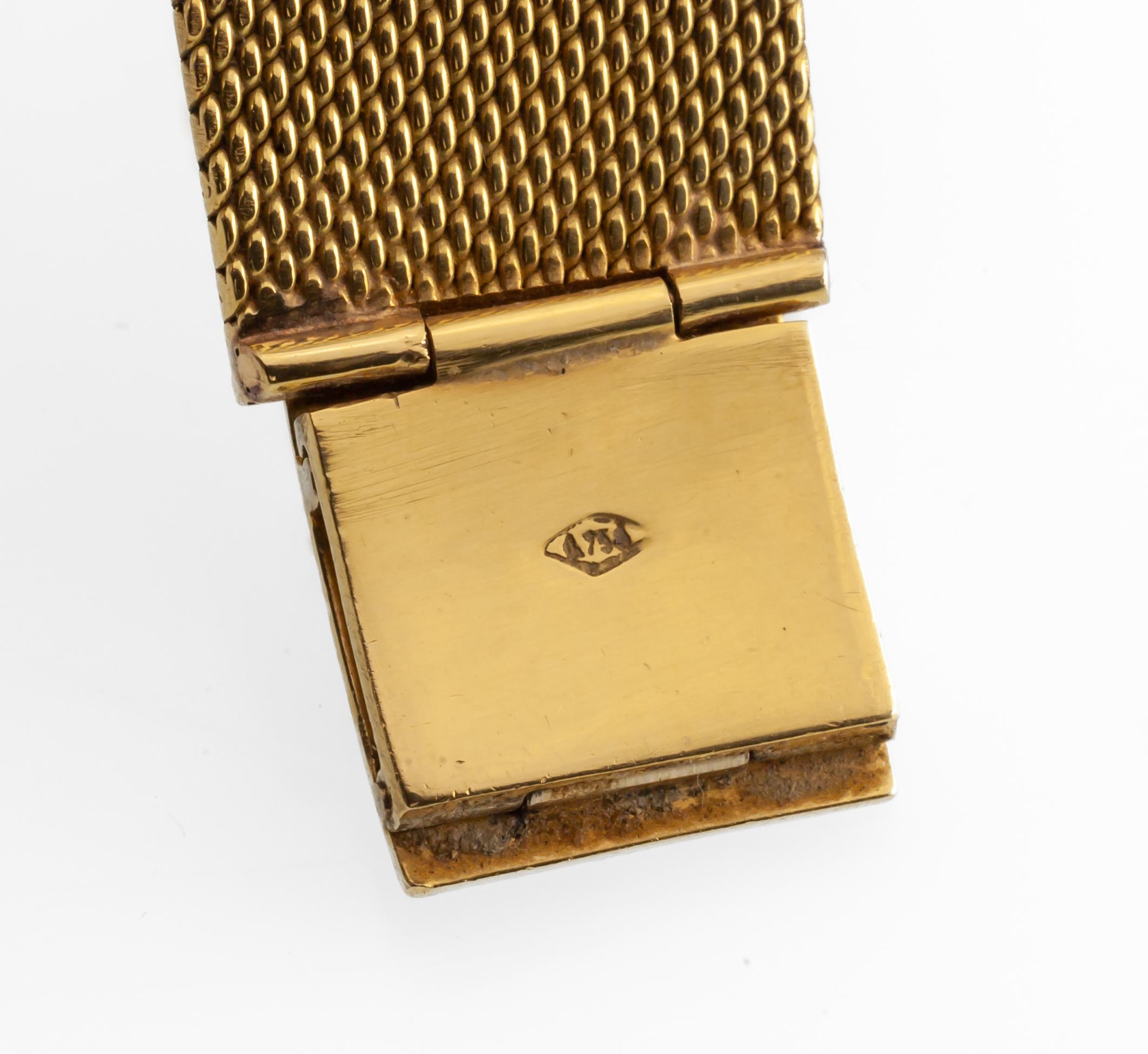 Vacheron Constantin Men's 18k Gold Mechanical Watch with Original Mesh Band For Sale 1