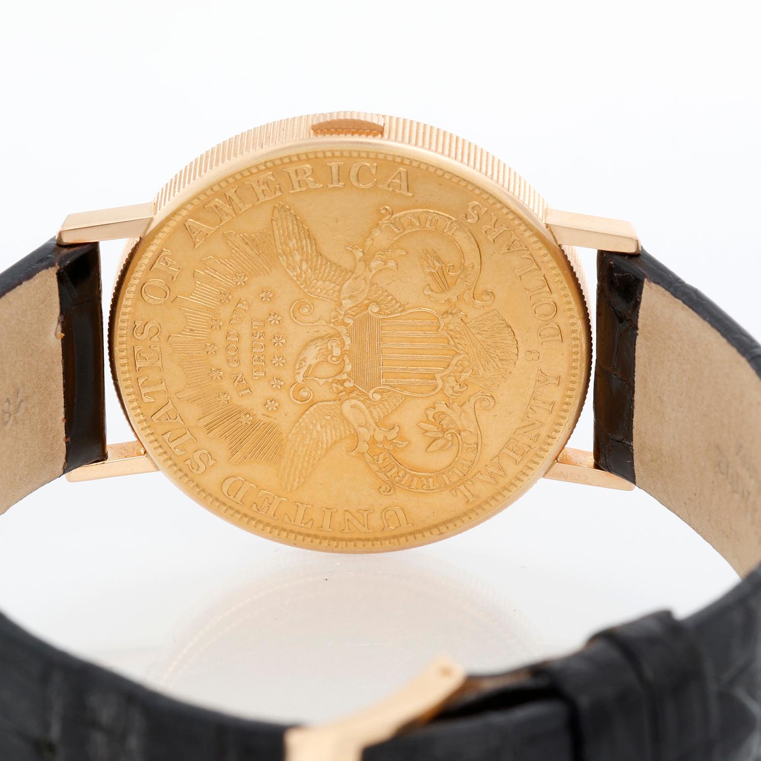 Vacheron Constantin Métiers d'Arts Openwork $20 Gold Coin Watch In Excellent Condition In Dallas, TX